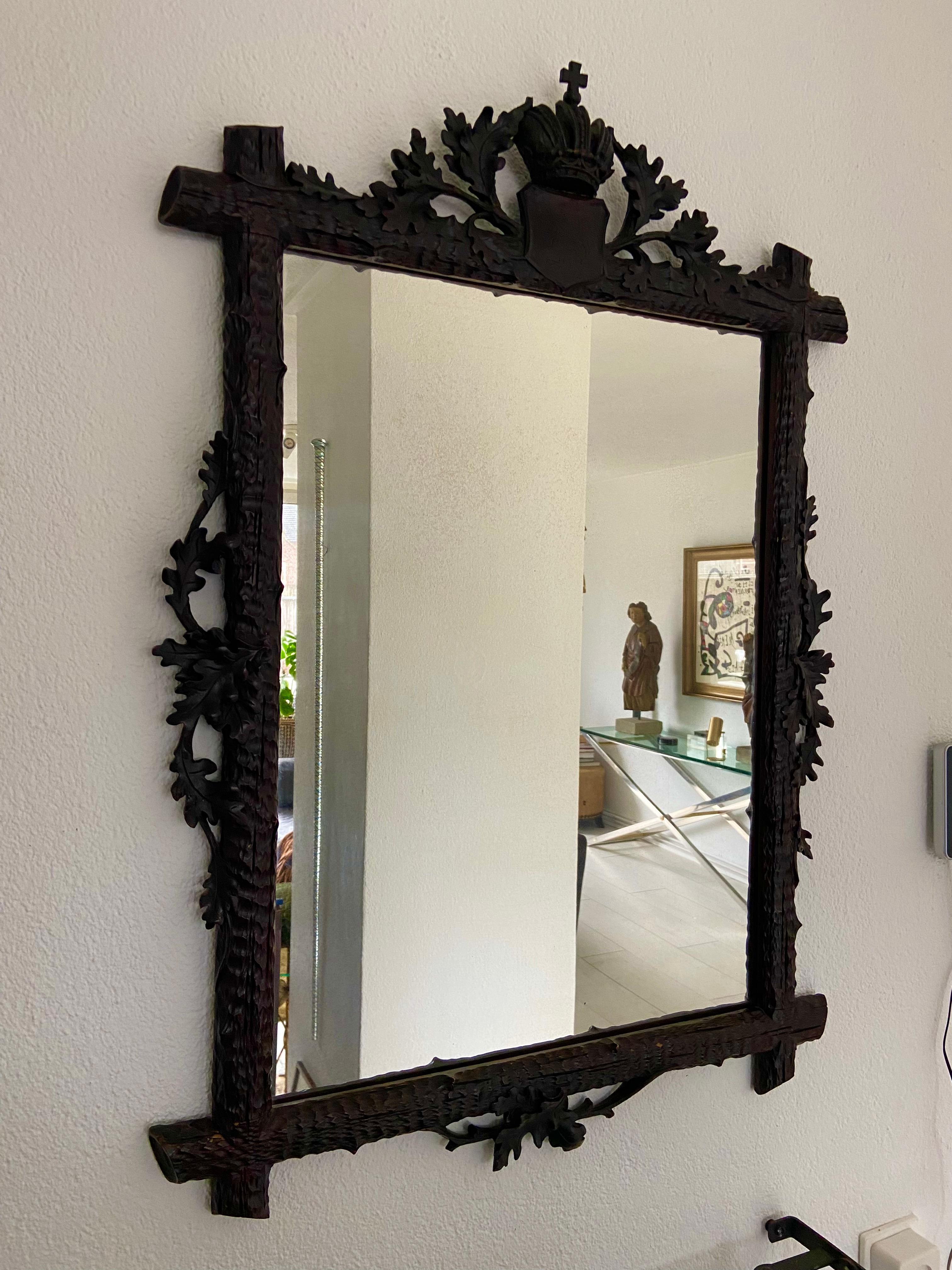 Black Forest mirror In Good Condition For Sale In 'S-HERTOGENBOSCH, NL