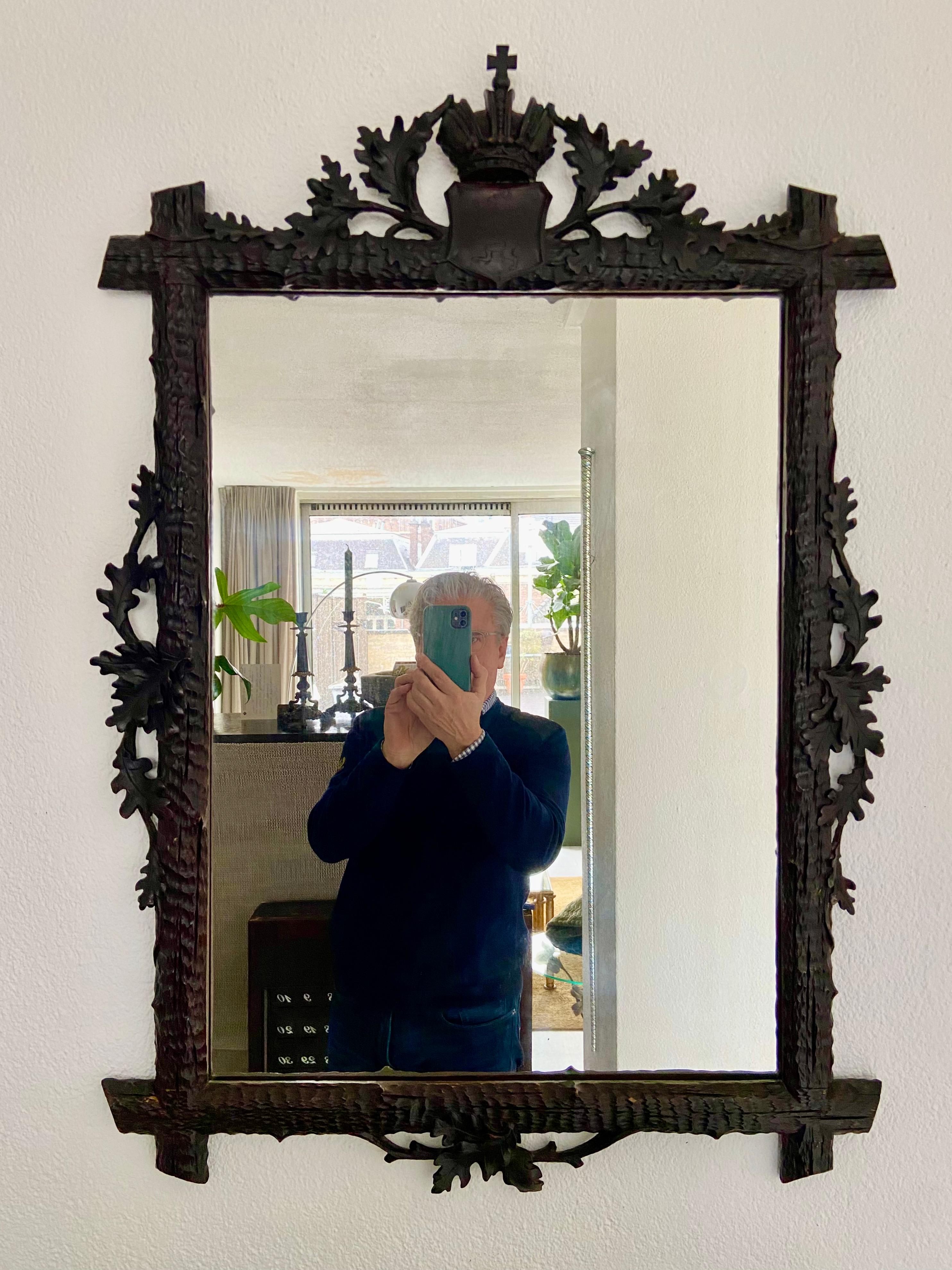 Late 19th Century Black Forest mirror For Sale