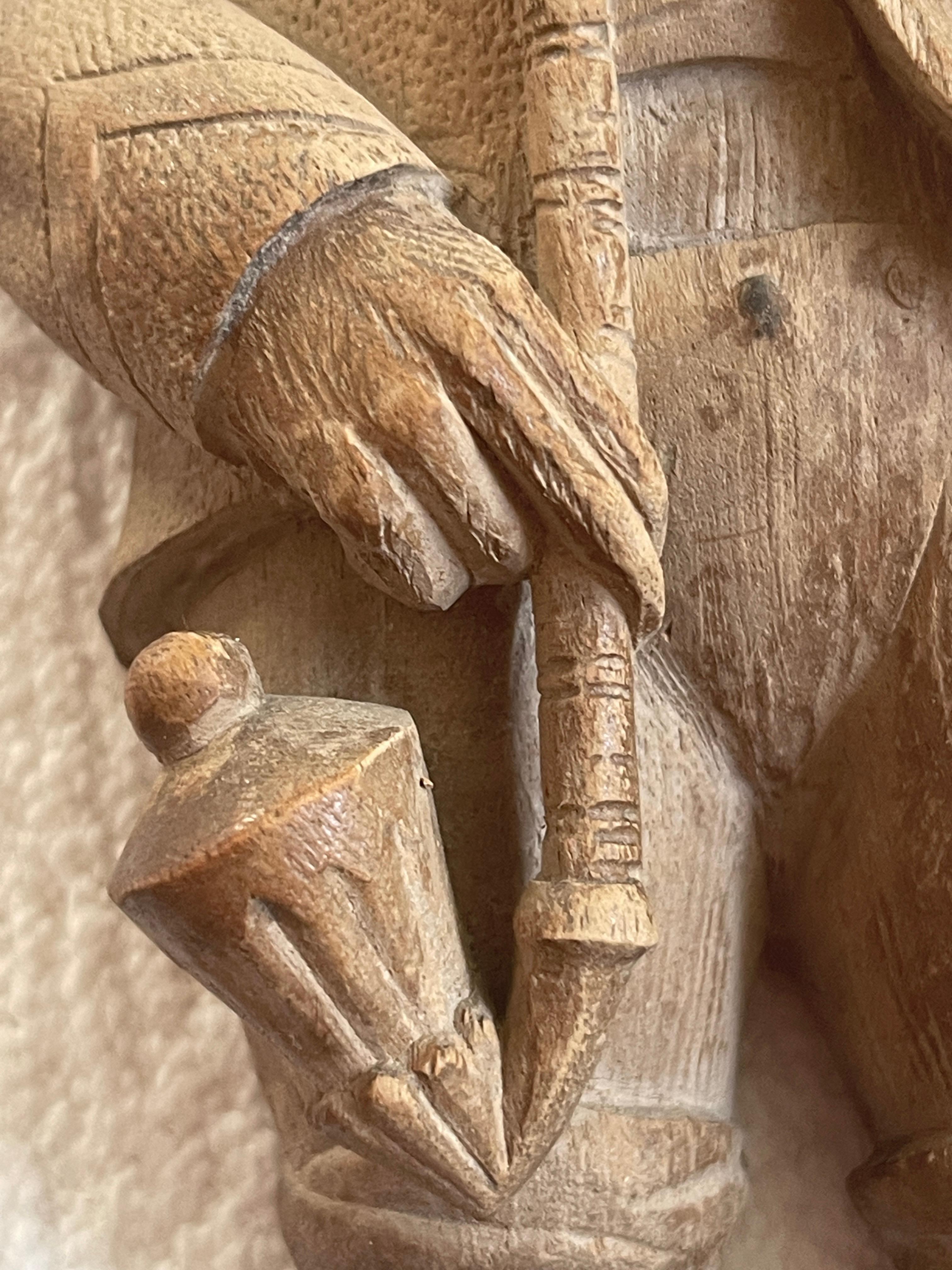 Suisse Fouet de singe Black Forest Wood Wood & Horn, C.1880 en vente