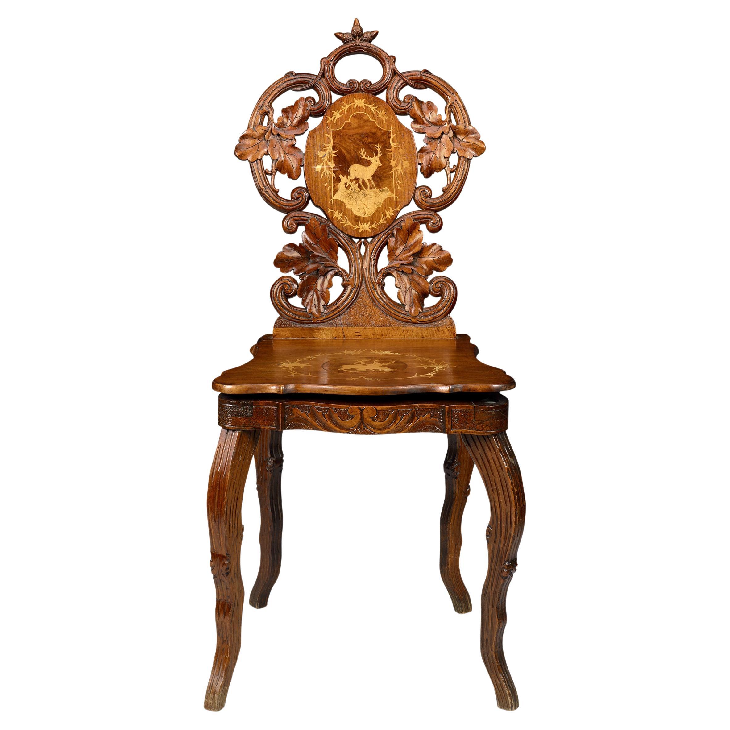 Black Forest Music Box Chair For Sale