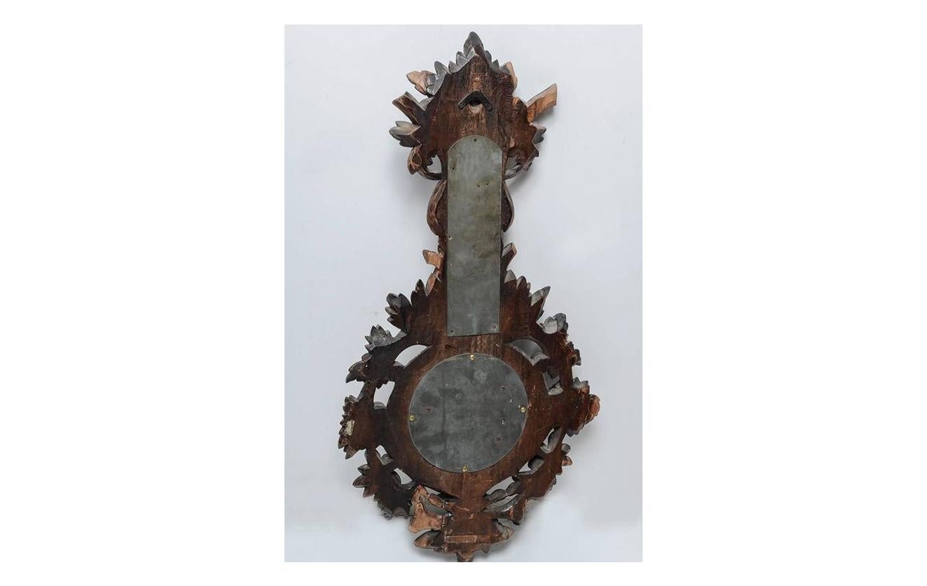 O/5506 - Old German barometer with thermometer from the Black Forest, with beautiful carved roses, like a wall sculpture.
Named Moller & Sander - Altona - Hamburg.
