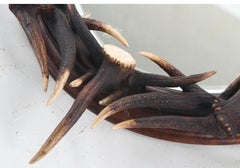 'Black Forest' Oval Antler Mounted Mirror, Early to Mid-20th Century