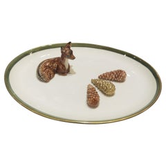 Black Forest Oval Porcelain Plate with Bambi Sofina Boutique Kitzbühel