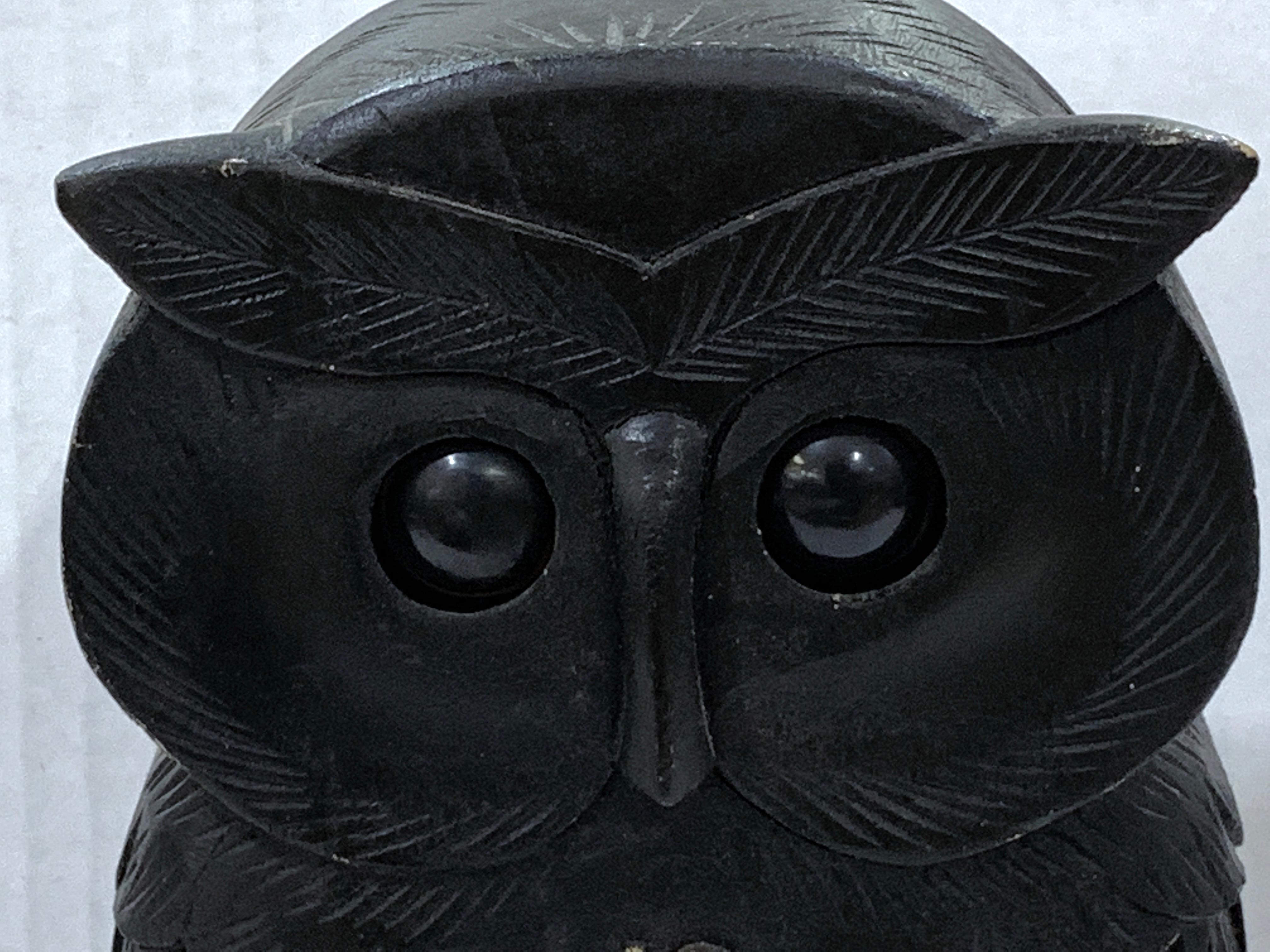 wooden owl clock with moving eyes