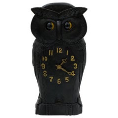 Antique Black Forest Owl Clock, with Moving Eyes