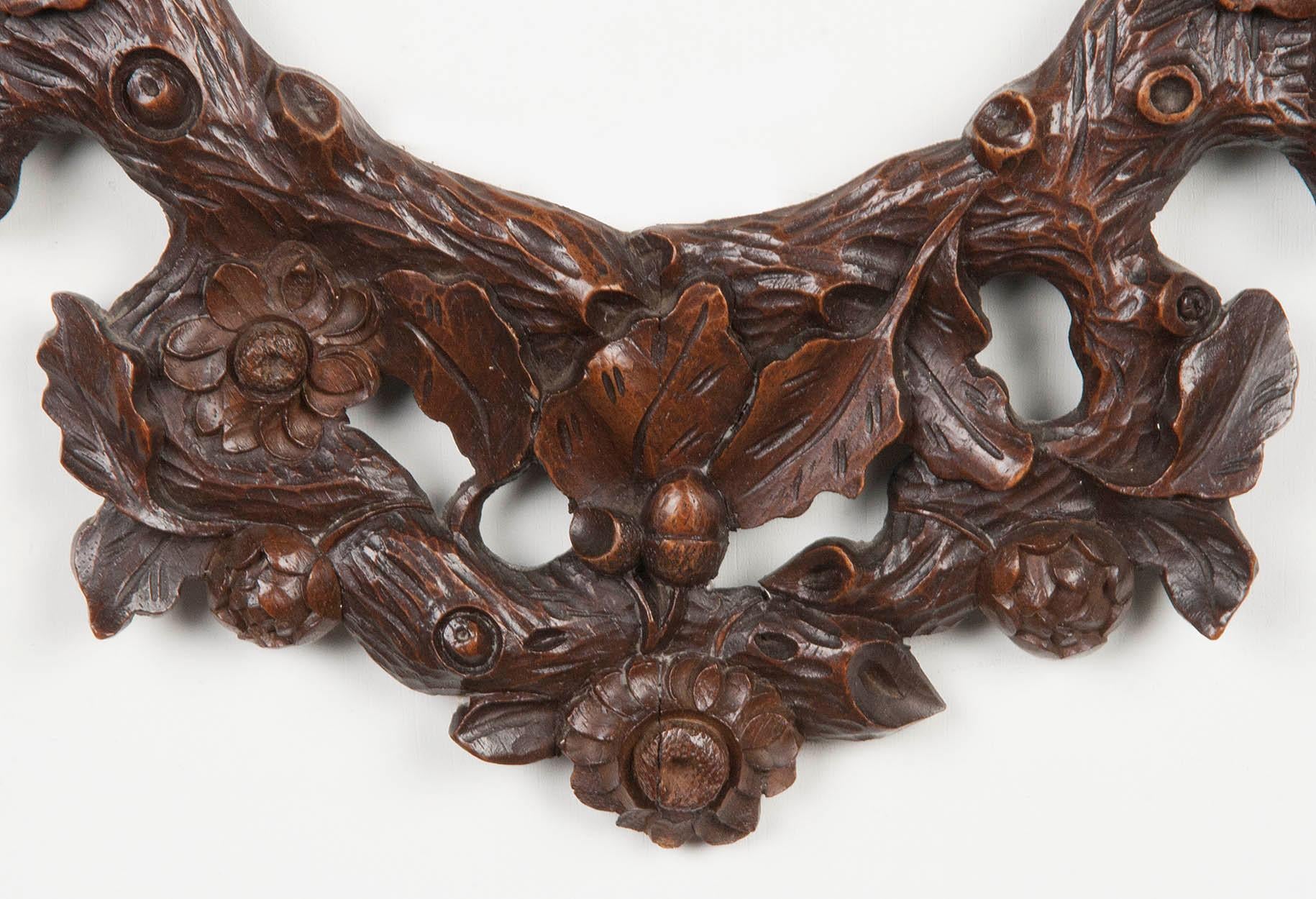 Late 19th Century Black Forest Picture Frame, Carved Walnut from circa 1900 For Sale