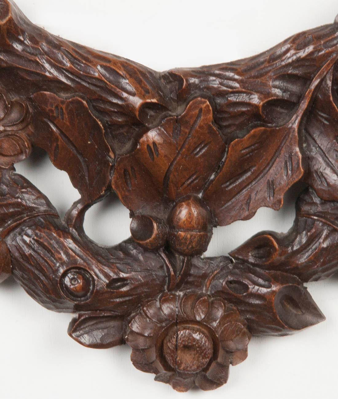 Black Forest Picture Frame, Carved Walnut from circa 1900 For Sale 1
