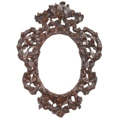 Used Black Forest Picture Frame, Carved Walnut from circa 1900