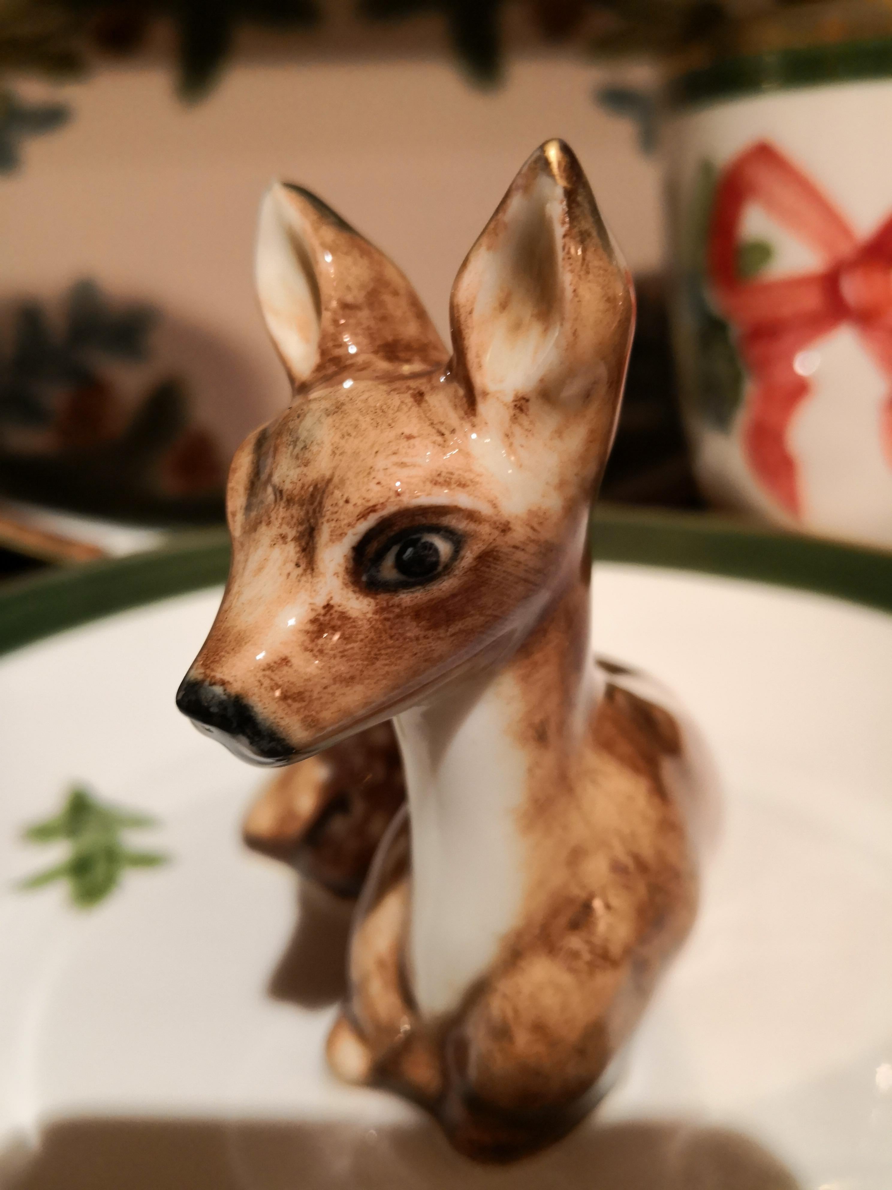 Black Forest  Porcelain  Bowl with Deer Figure Sofina Boutique Kitzbuehel For Sale 5