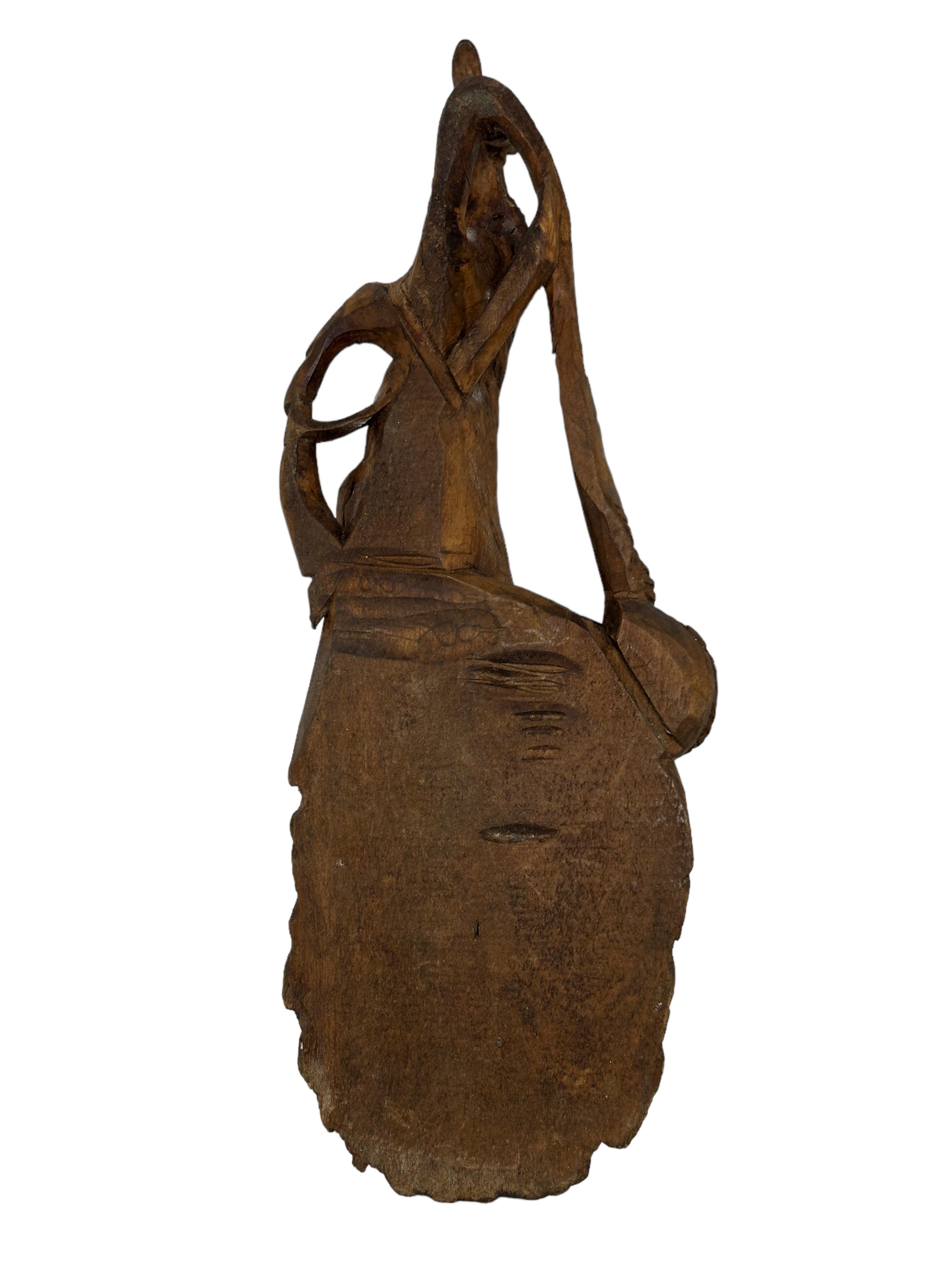 Wood Black Forest Rabbit Bunny Hunt Hunting Trophy Bag Wall Catchall Antique, 1890s For Sale