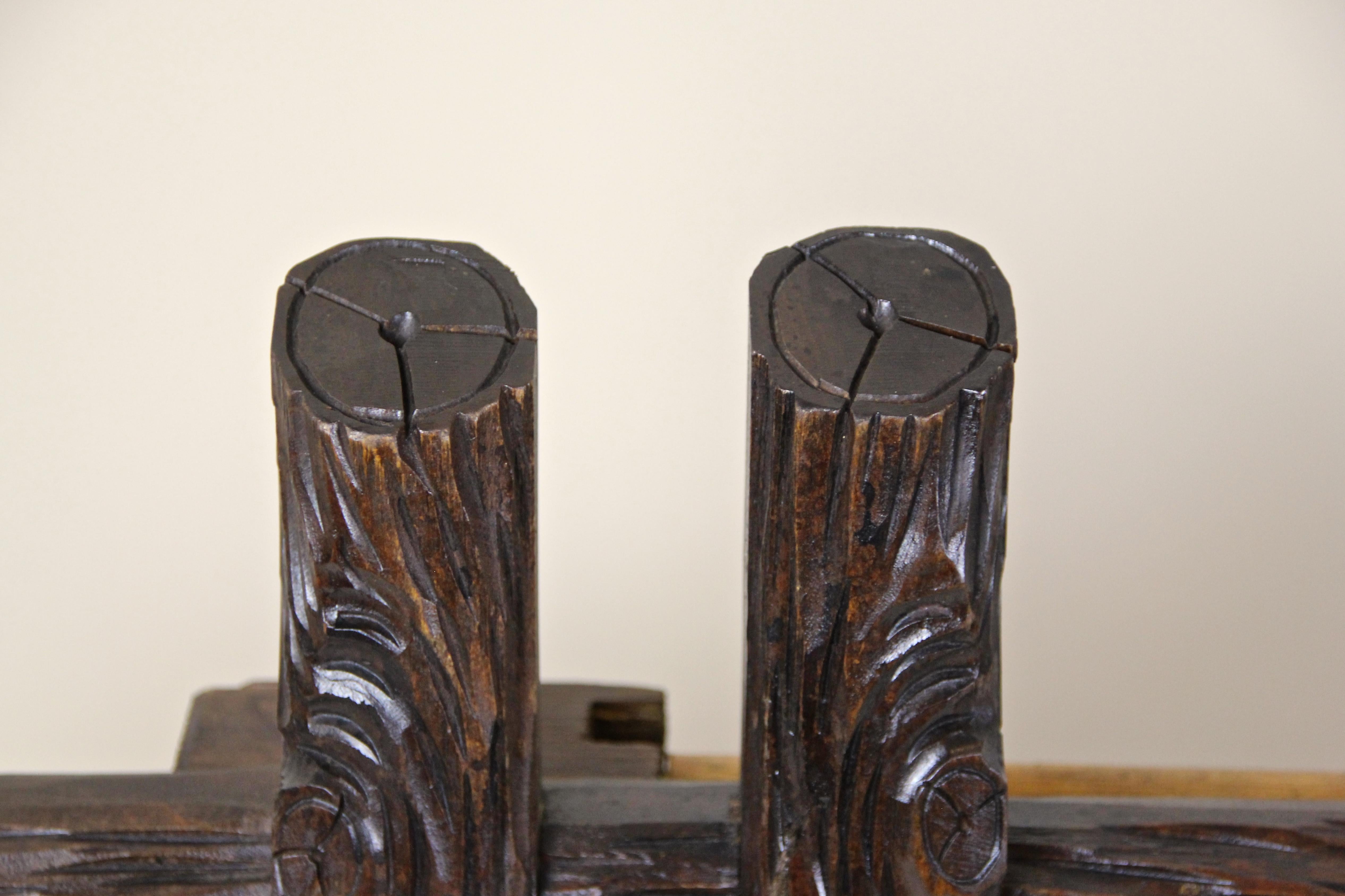 Black Forest Rustic Curtain Rods Hand Carved, Germany, circa 1880 7