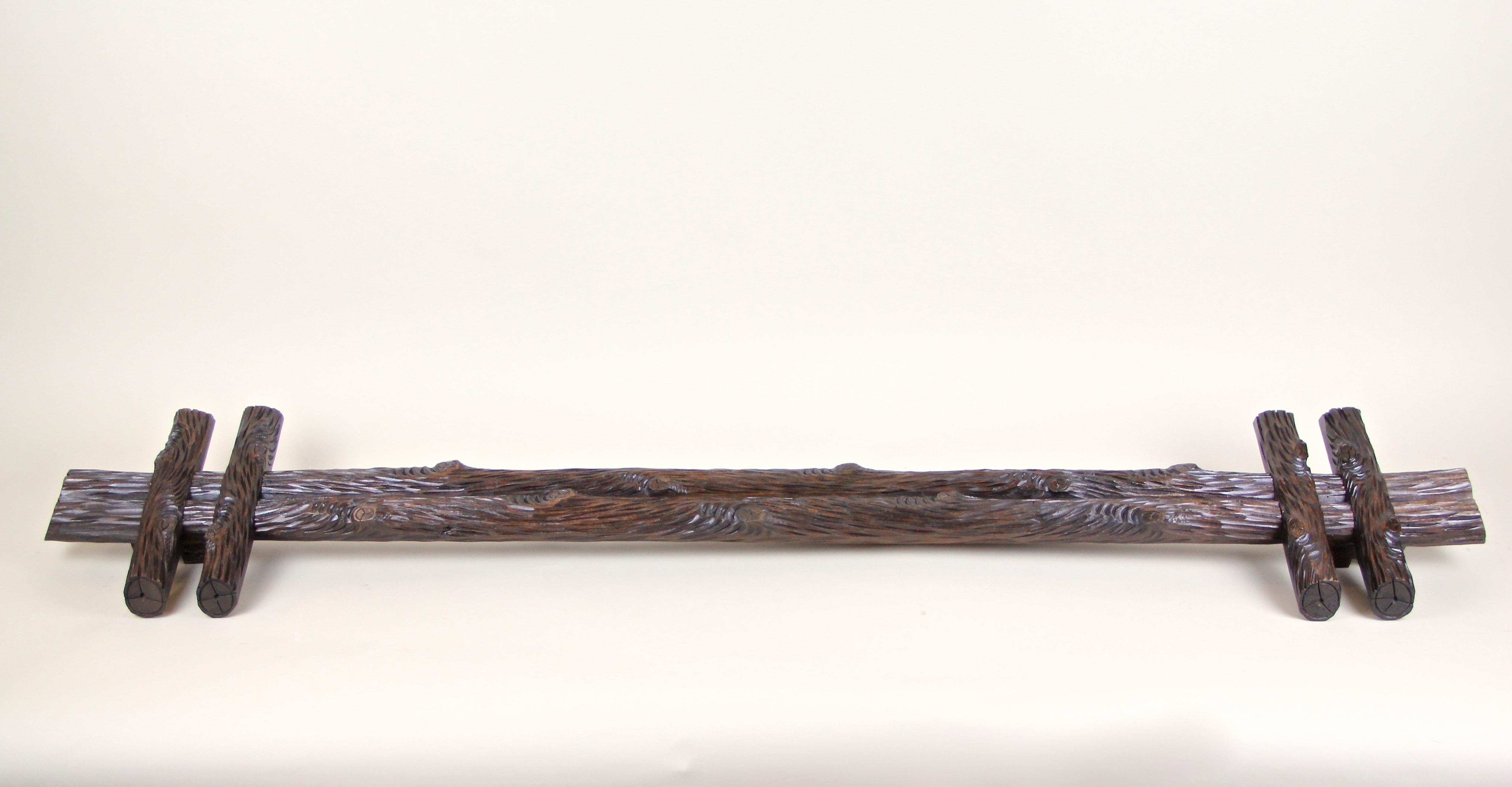 Black Forest Rustic Curtain Rods Hand Carved, Germany, circa 1880 8