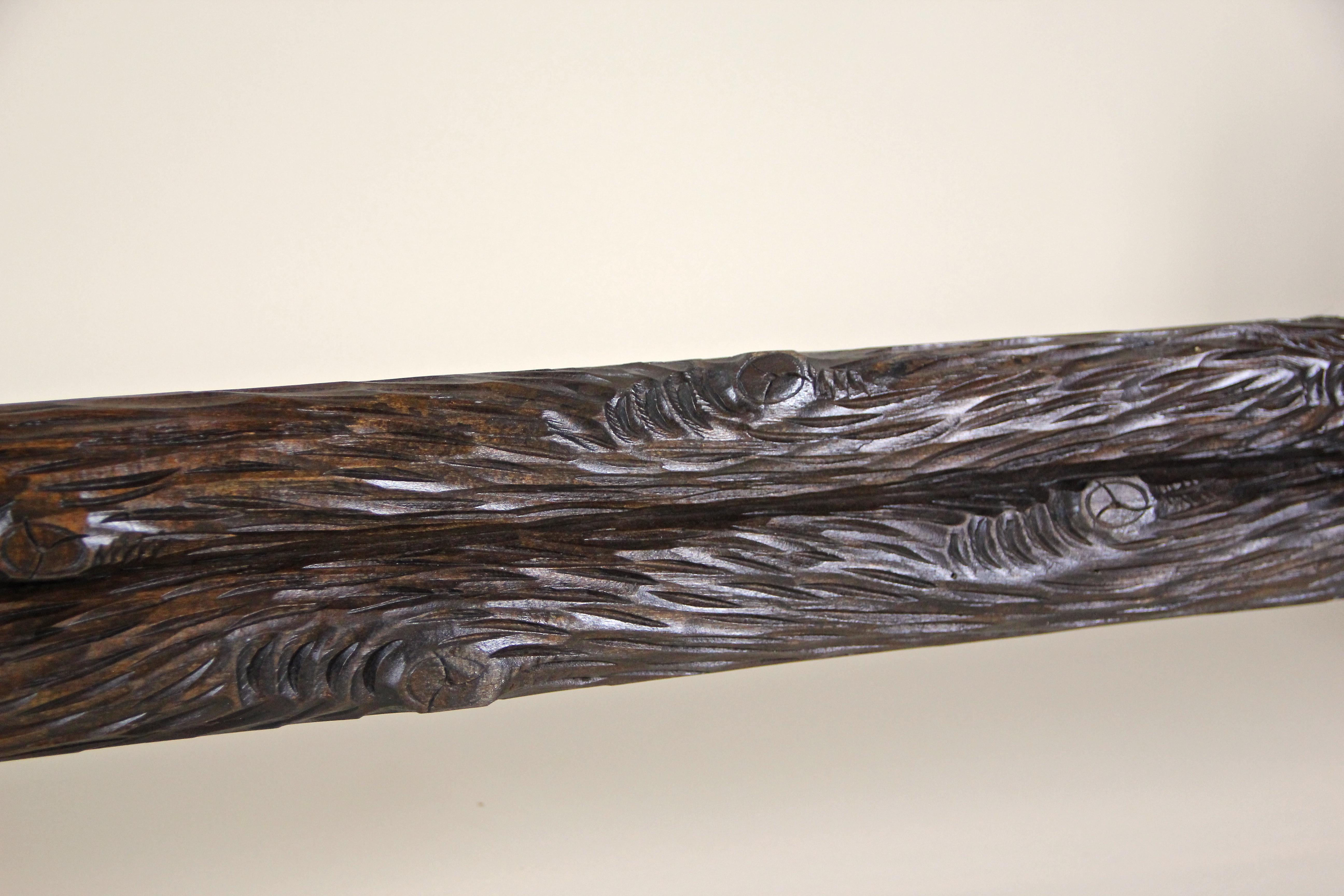 Black Forest Rustic Curtain Rods Hand Carved, Germany, circa 1880 10