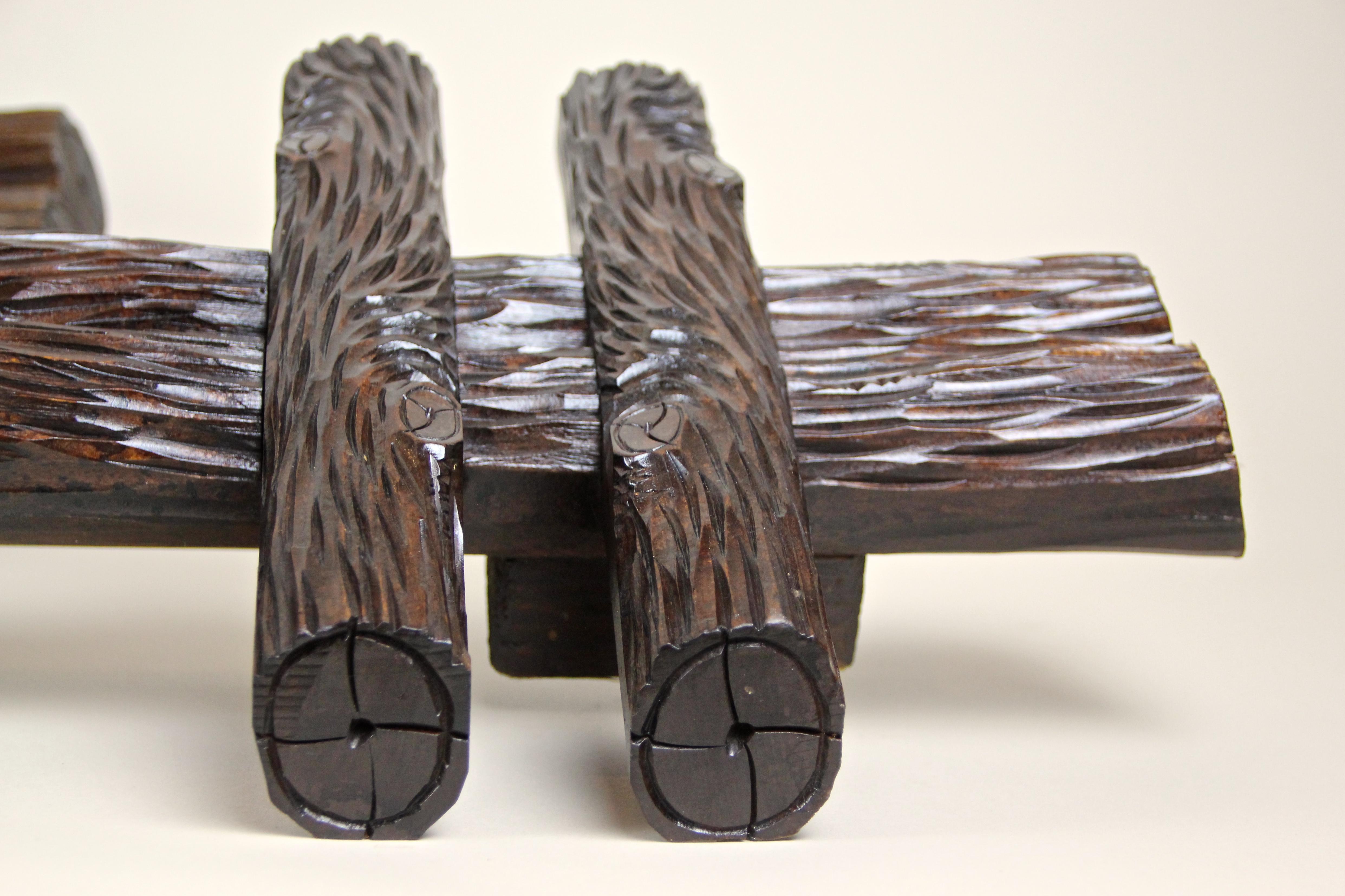 Black Forest Rustic Curtain Rods Hand Carved, Germany, circa 1880 11