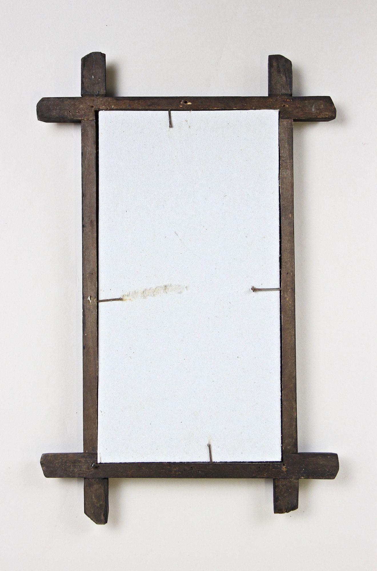 Black Forest Rustic Photo Frame with Original Glass Plate, Austria, circa 1880 For Sale 7