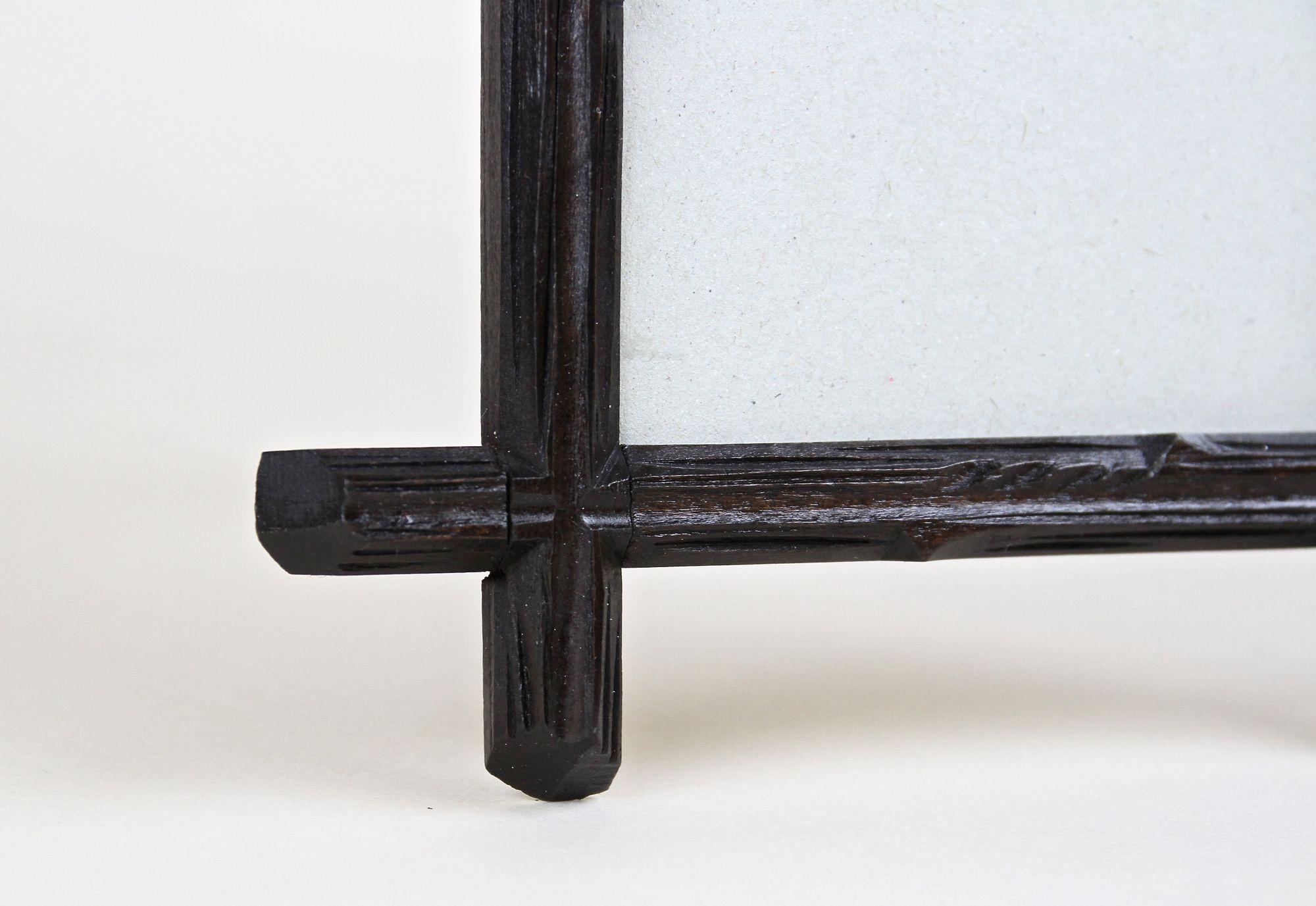 Blown Glass Black Forest Rustic Photo Frame with Original Glass Plate, Austria, circa 1880 For Sale