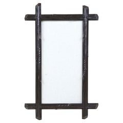 Black Forest Rustic Photo Frame with Original Glass Plate, Austria, circa 1880