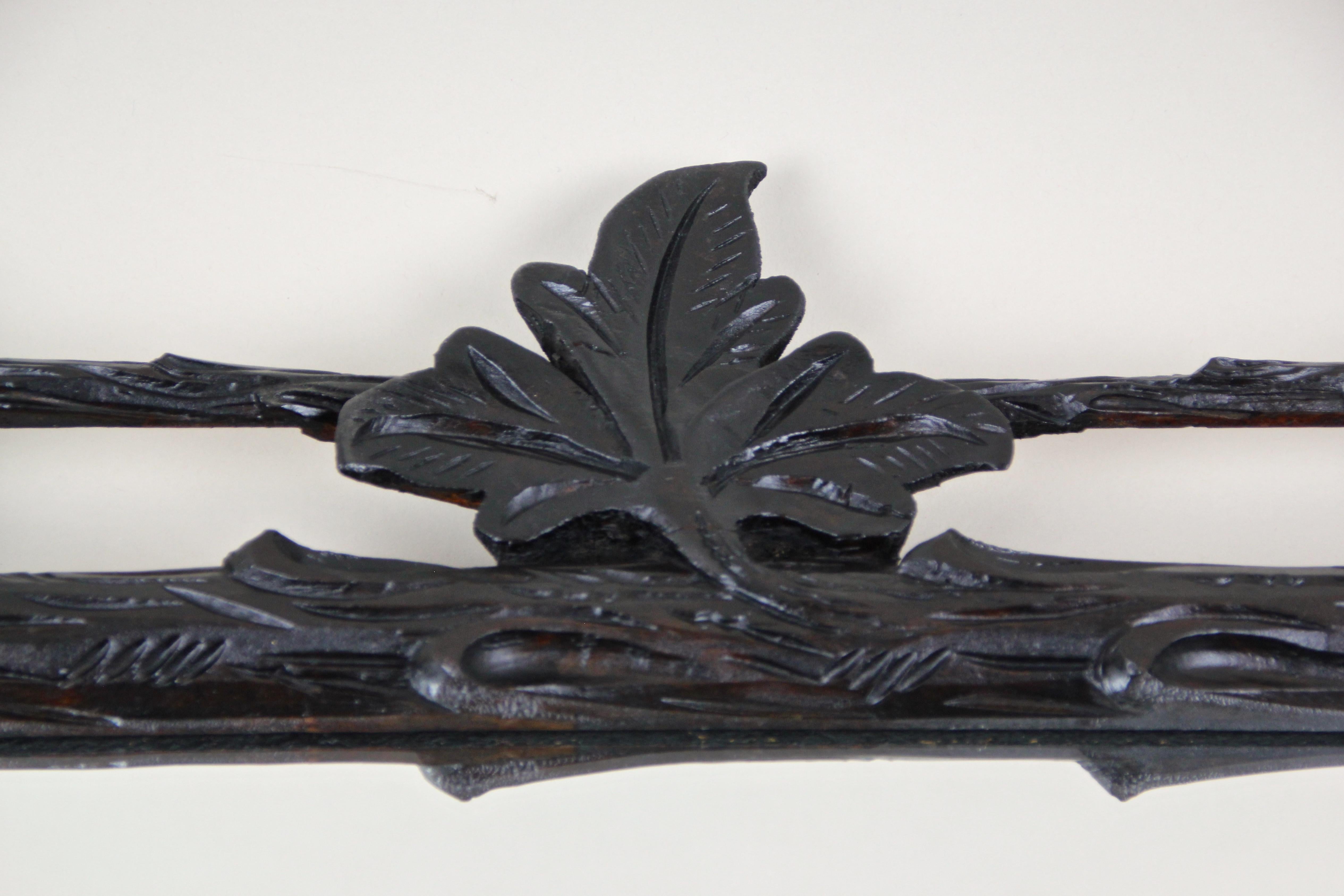 Black Forest Rustic Wall Mirror Hand Carved, Austria, circa 1880 For Sale 6