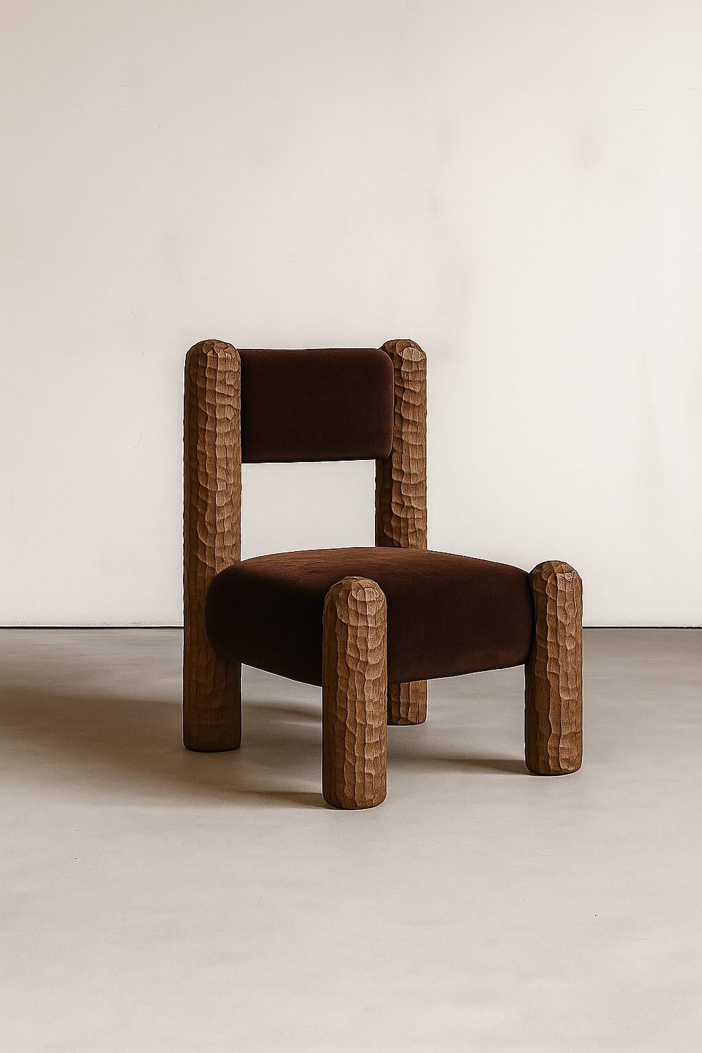 Black Forest Sculptural Armchair with Hand-Carved Legs in Chocolate Oak For Sale 2