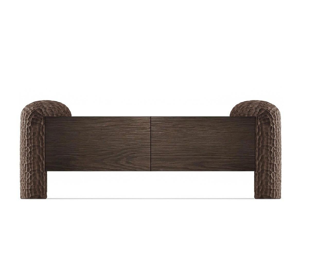 Portuguese Black Forest Sculptural Sideboard with Hand-Carved Legs in Blackened Oak For Sale