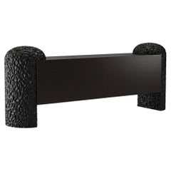Sculptural Low-Slung Sideboard Ft. Two Oversized Textured Supports-Sidani Design