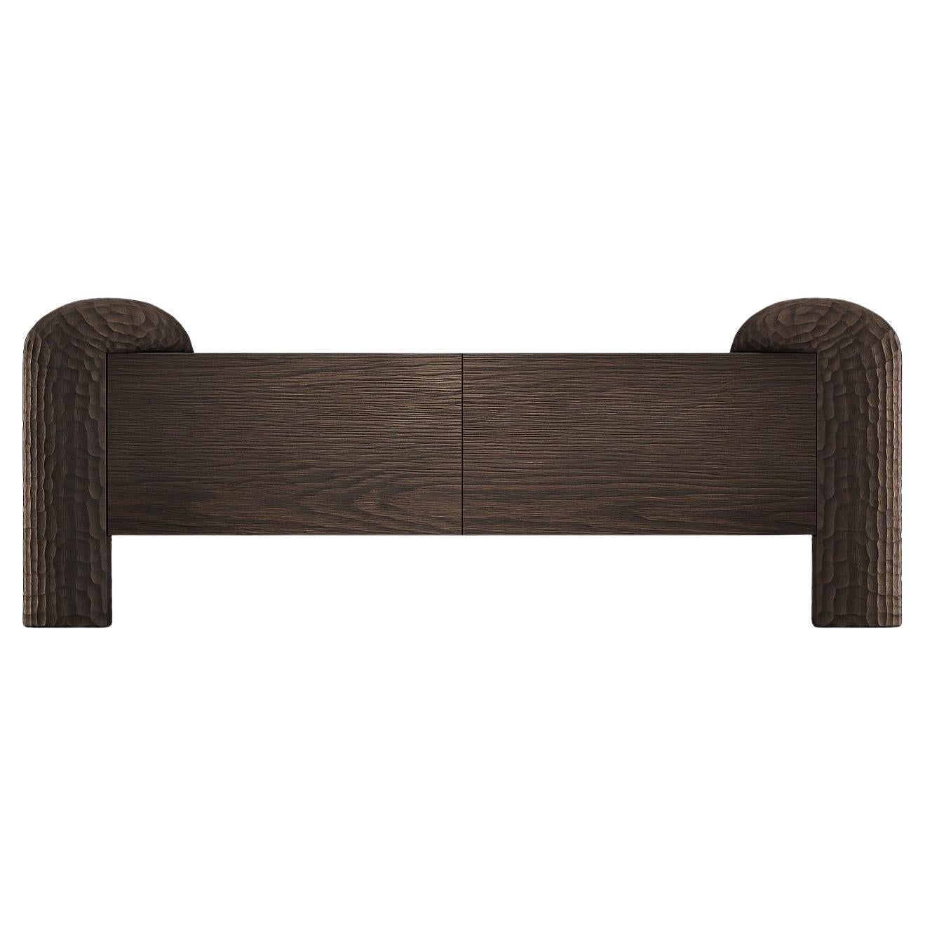 Black Forest Sculptural Sideboard with Hand-Carved Legs in Chocolate Oak