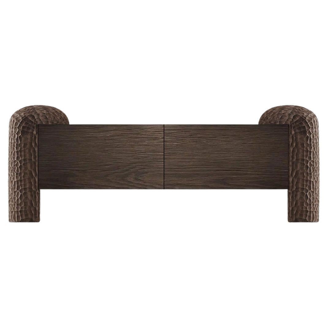 Black Forest Sculptural Sideboard with Hand-Carved Legs in Chocolate Oak For Sale