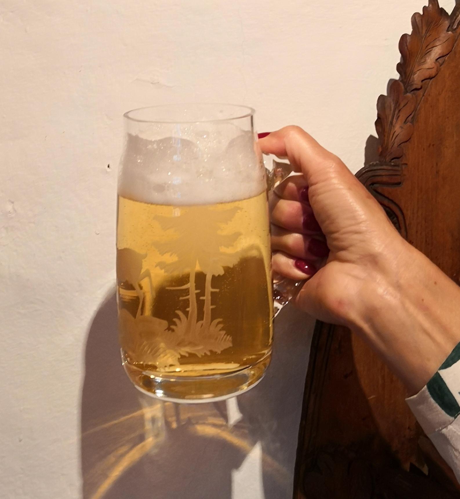 Crystal Black Forest Set of Six Beer Glasses Hand Blown Sofina Boutique Kitzbuehel For Sale