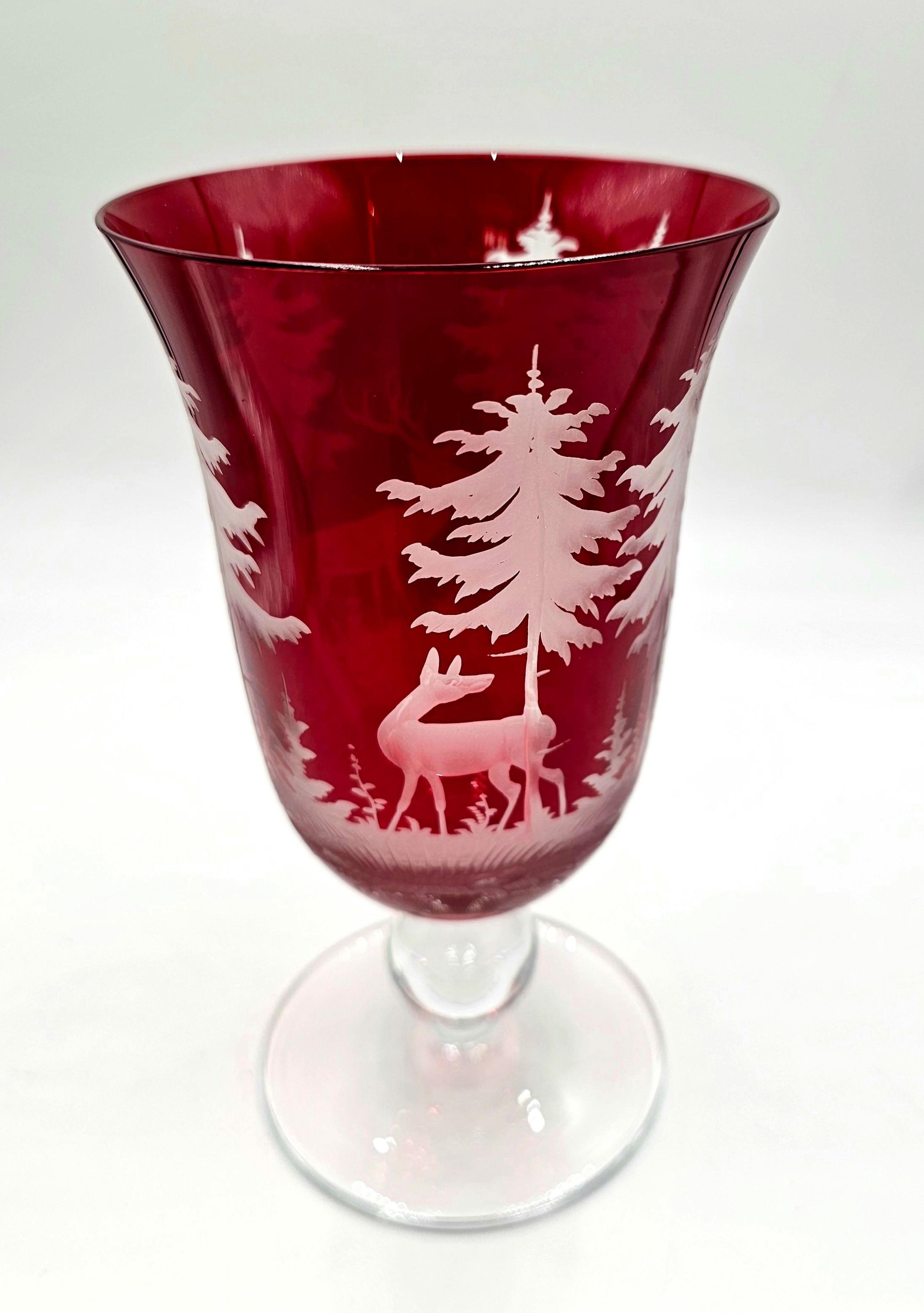 Black Forest Set of Six Wine Glasses Hunting Decor Sofina Boutique Kitzbuehel In New Condition For Sale In Kitzbuhel, AT
