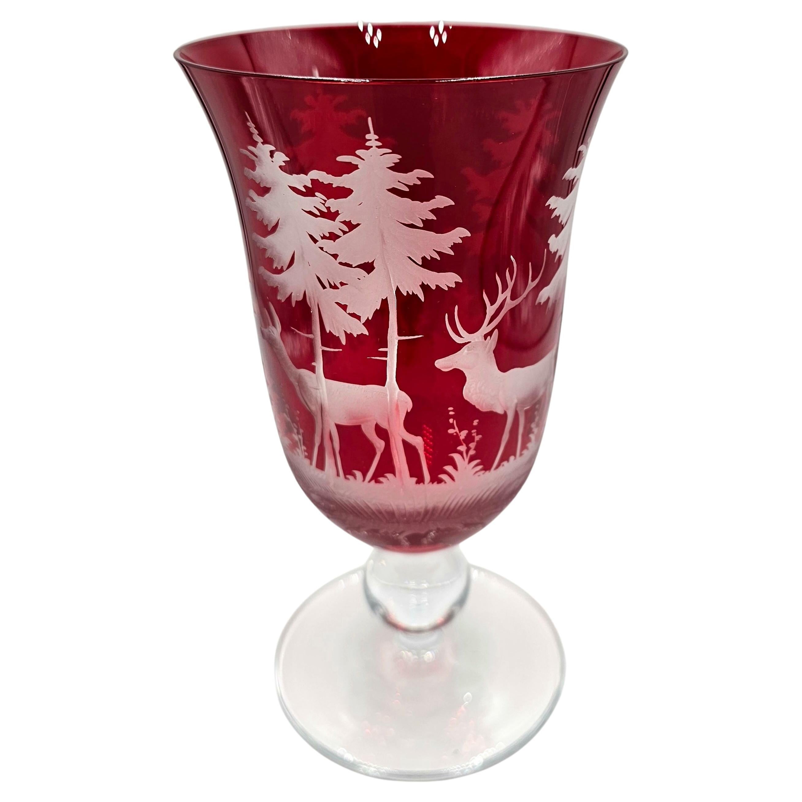 Black Forest Set of Six Wine Glasses Hunting Decor Sofina Boutique Kitzbuehel For Sale