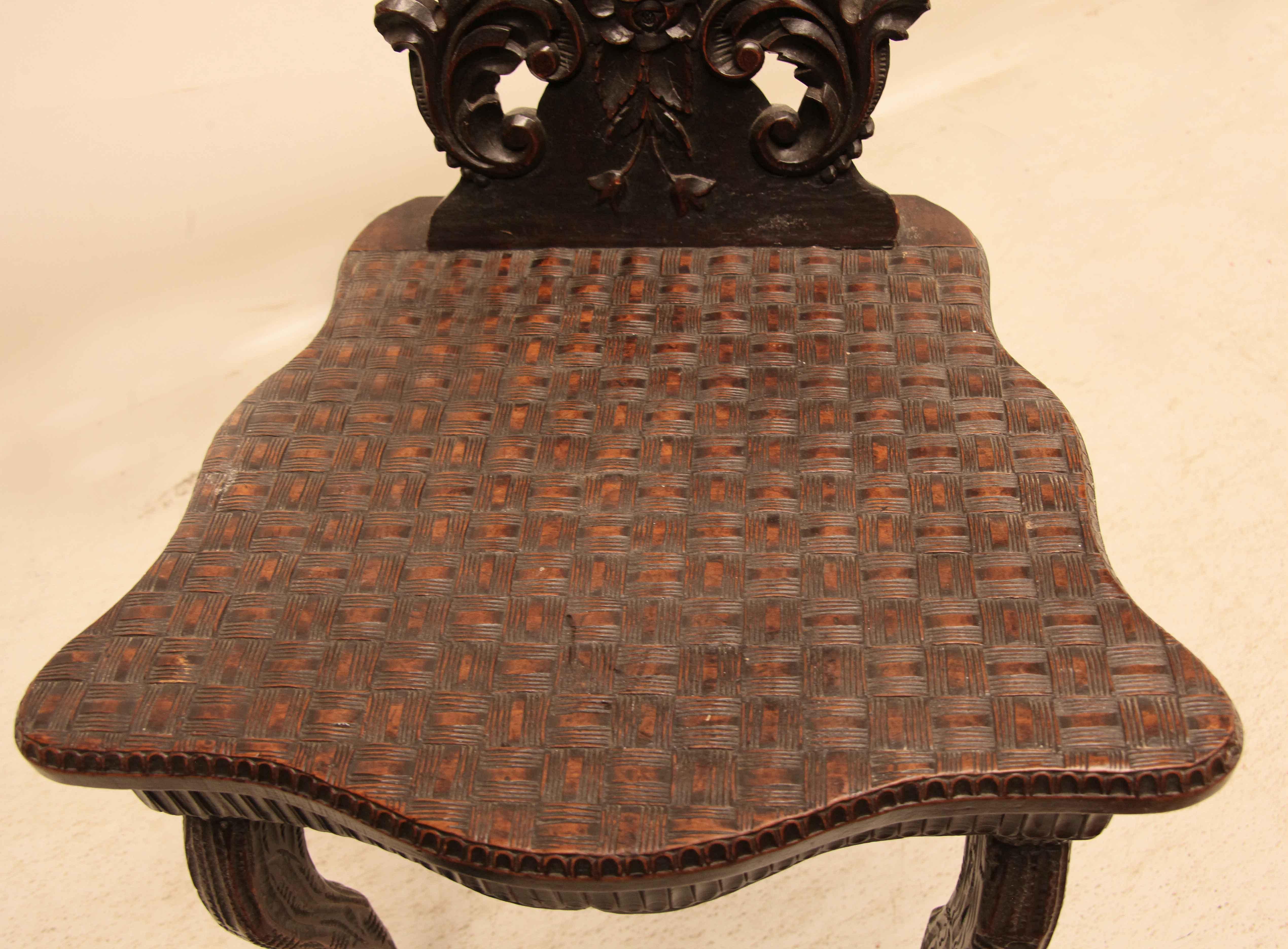 Late 19th Century Black Forest Side Chair For Sale