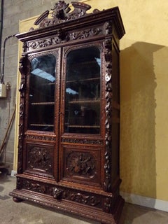 Black Forest Style Carved Oak Bookcase, circa 1880
