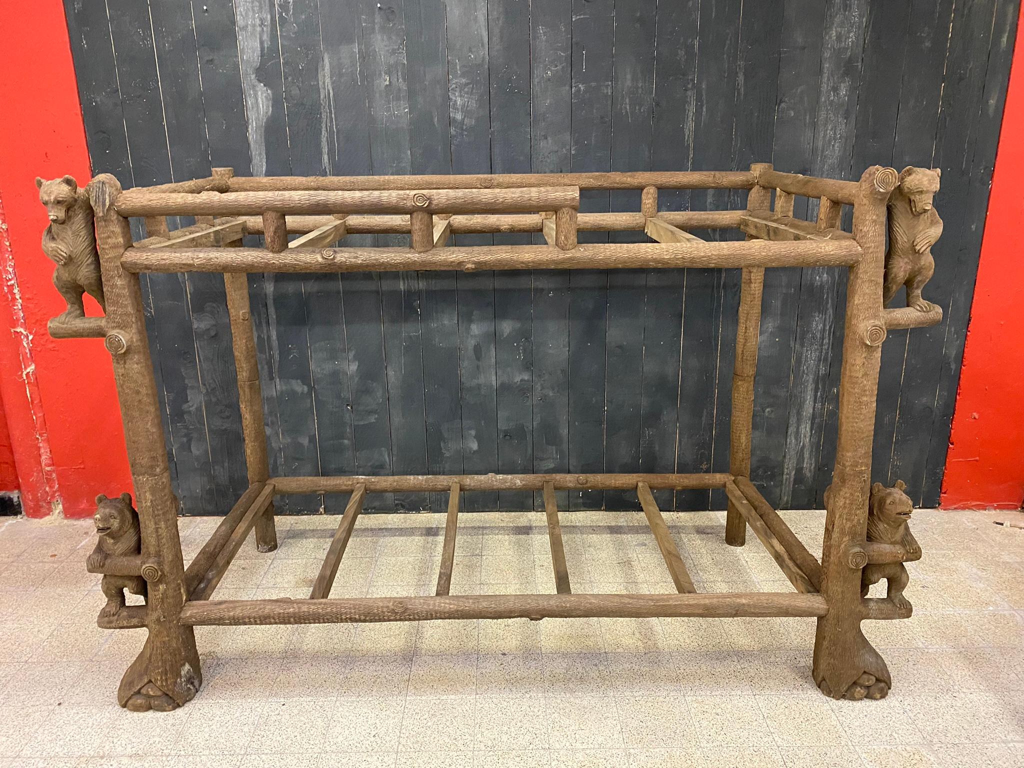 Black Forest Style Carved Wooden Bunk Beds  For Sale 5