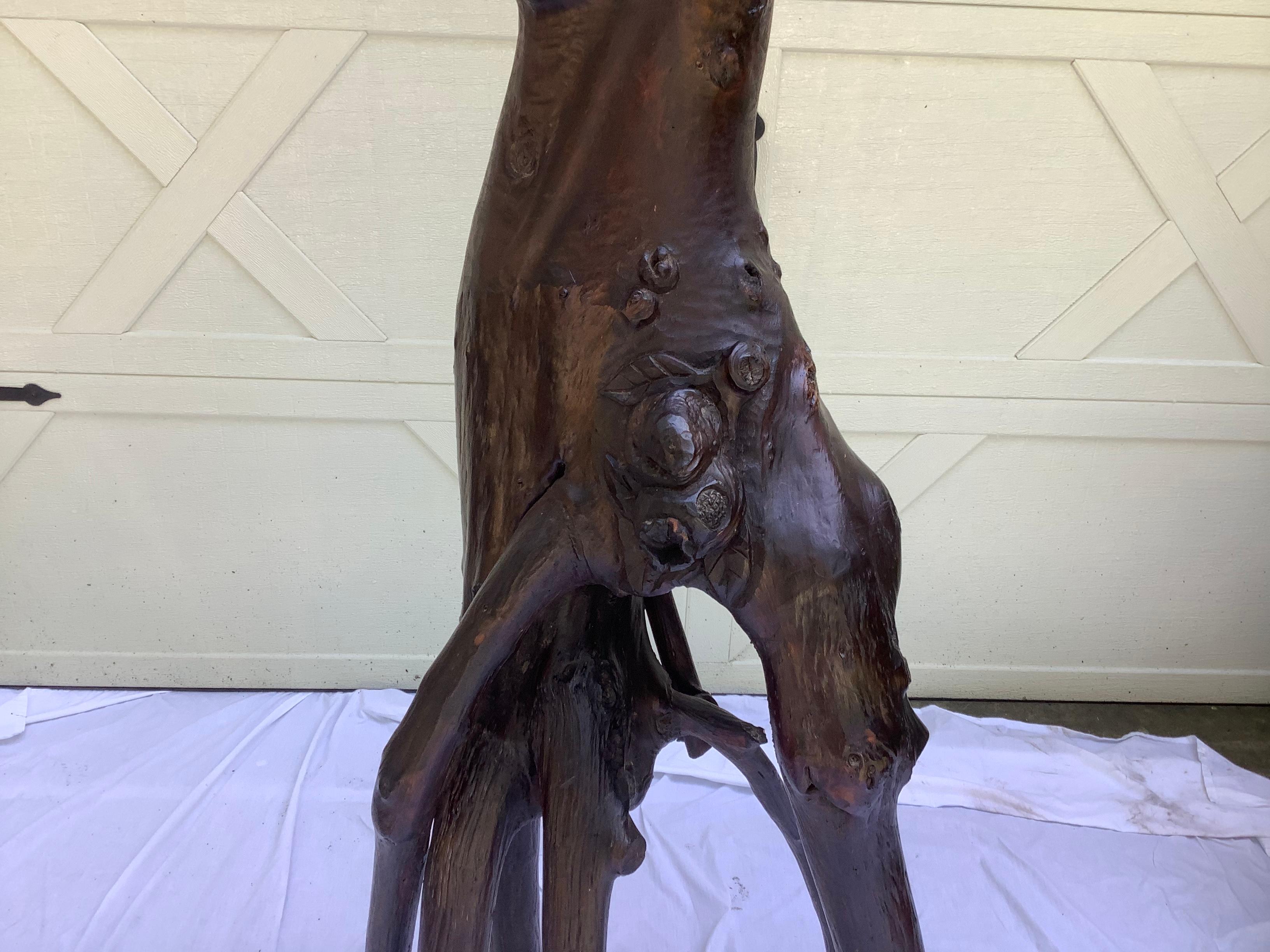 Carved Black Forest Style/ Folk Art Deer Head Pedestal