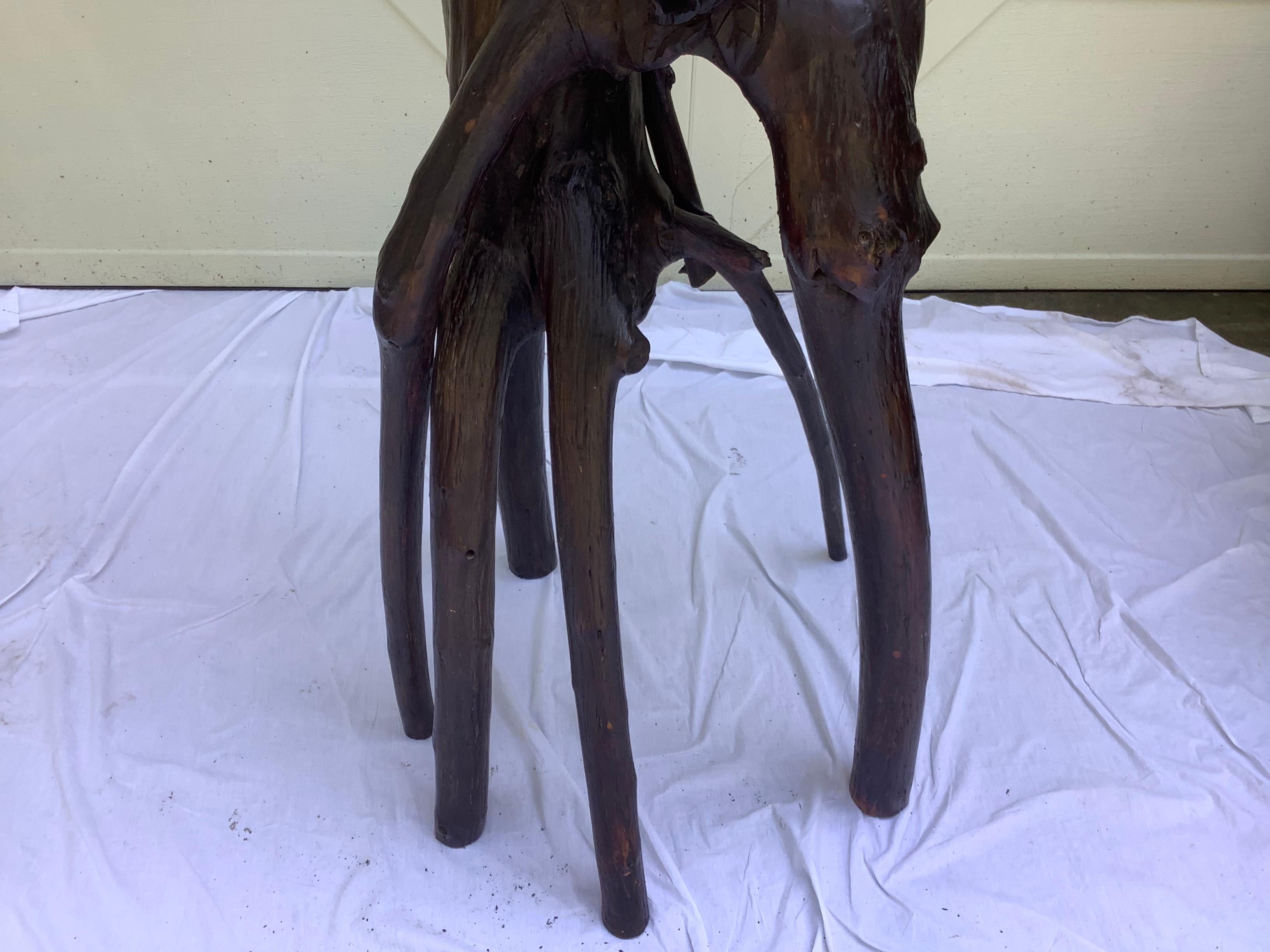 Black Forest Style/ Folk Art Deer Head Pedestal In Good Condition In Marietta, GA