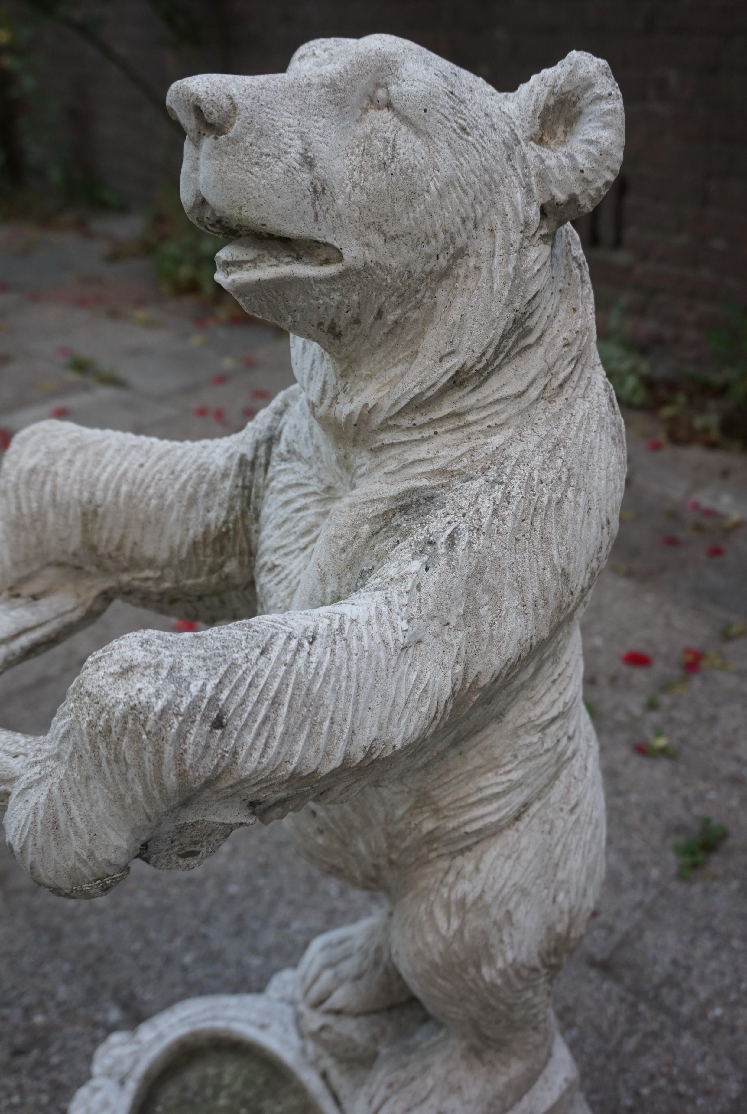 concrete bear statue