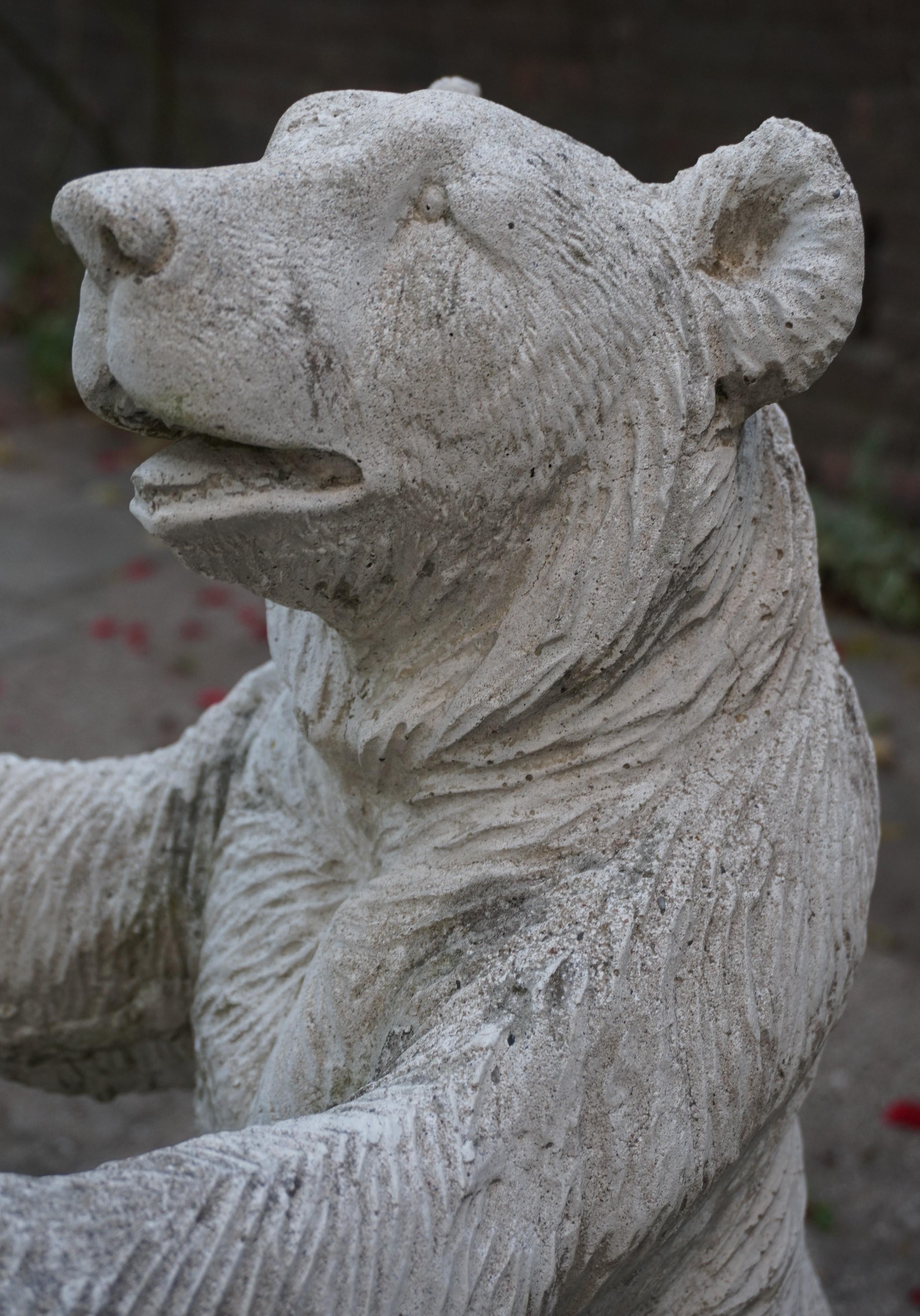 cement bear statue