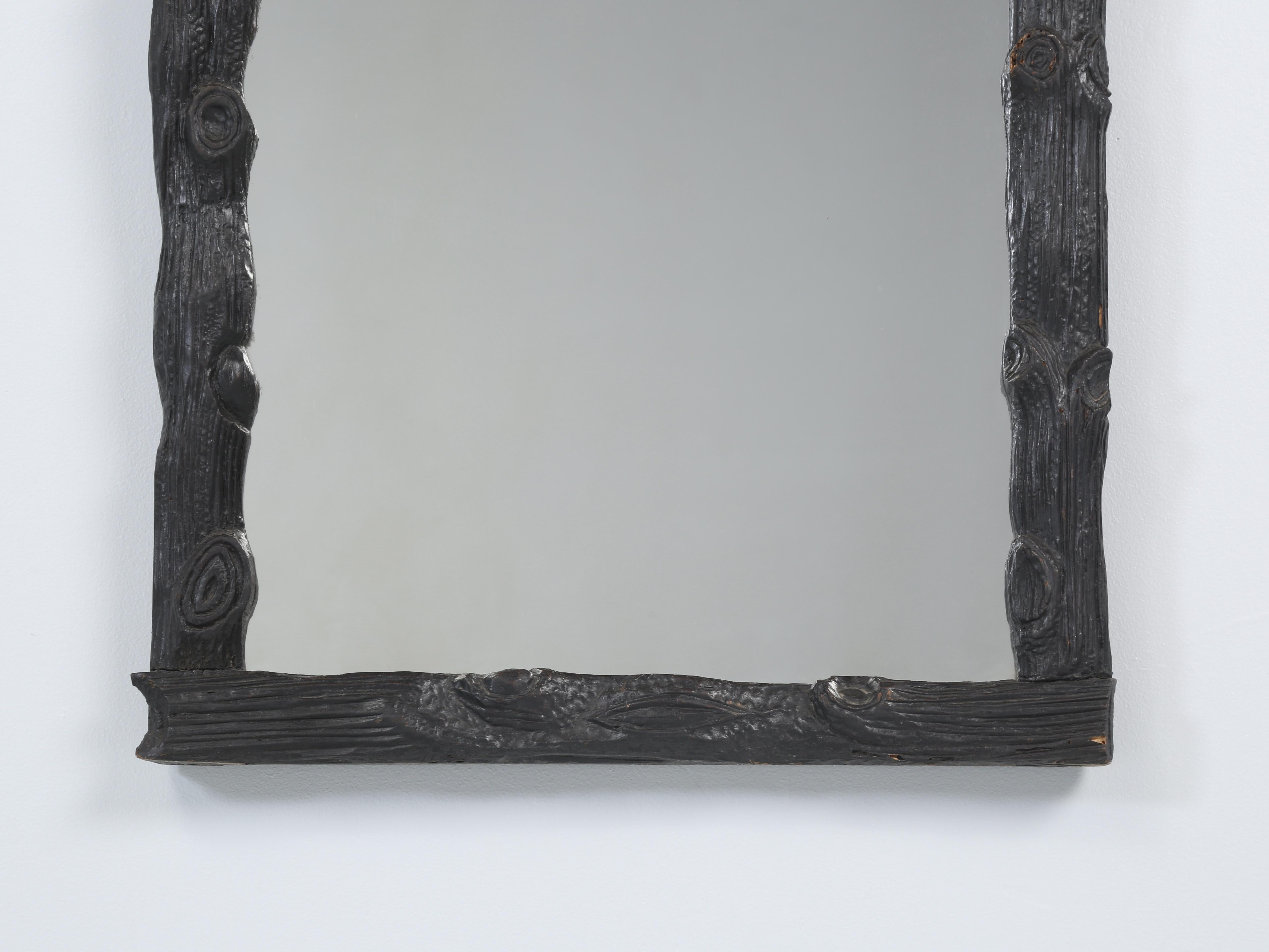 Black Forest Swiss Made Antique Mirror, Hand-Carved with Old Glass  6