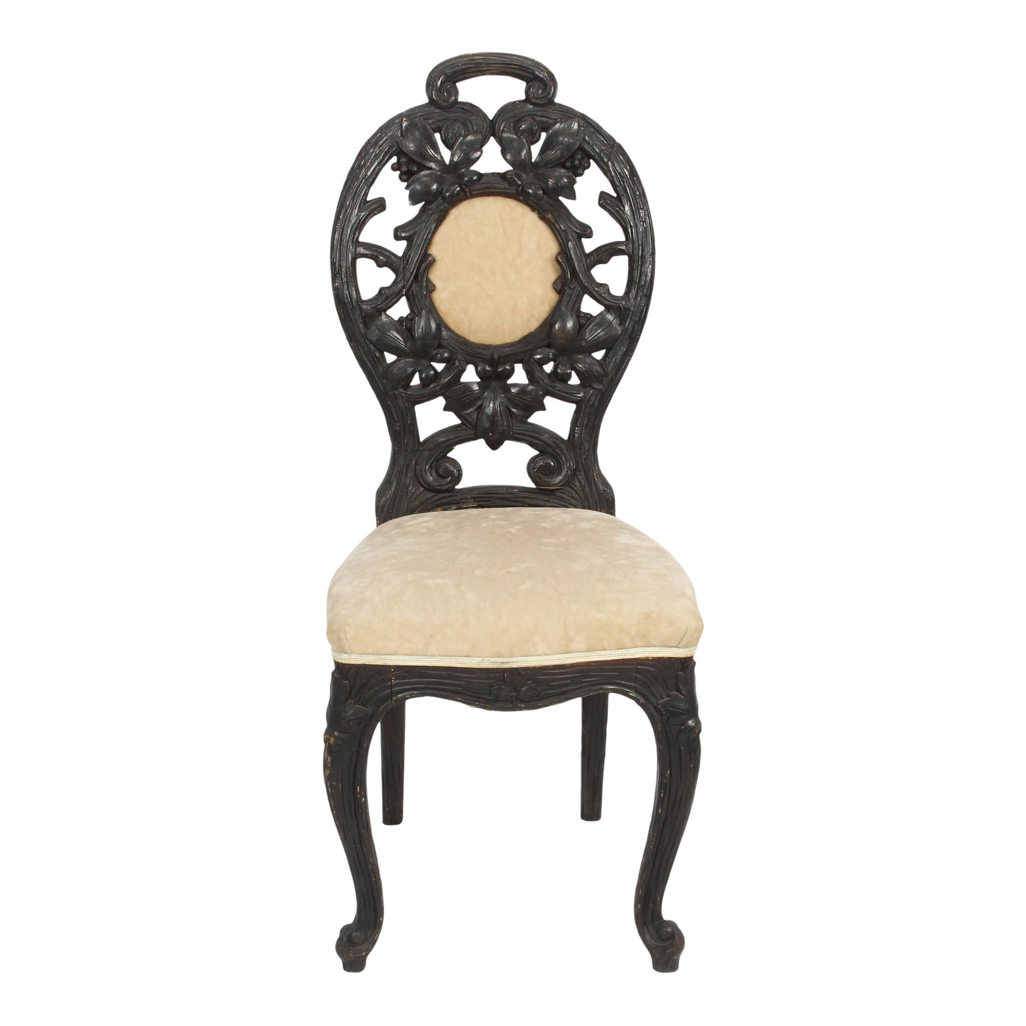 19th Century Black Forest Table and Four Chairs, circa 1840