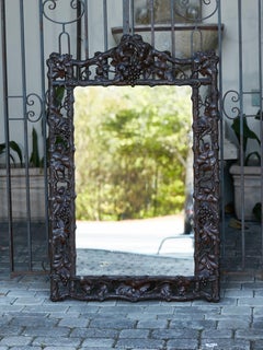 Black Forest Turn of the Century Carved Mirror with Grapevine Motifs, circa 1900