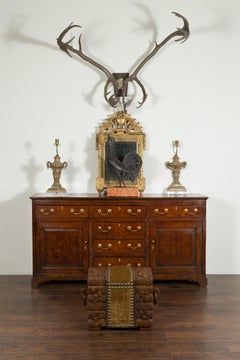 Black Forest Turn of the Century Chest with Logs, Foliage and Fabric, circa 1900