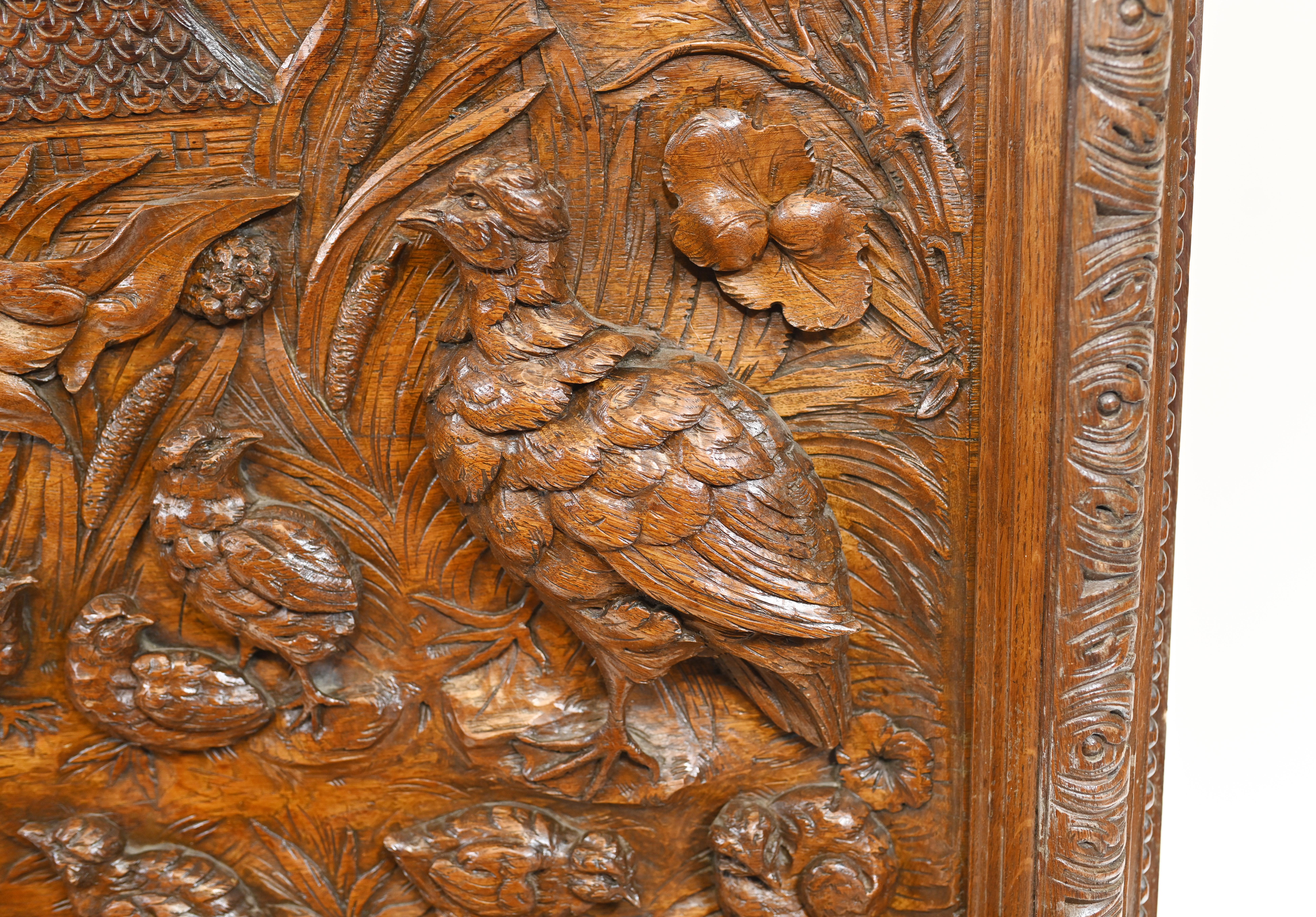 Mid-19th Century Black Forest Wall Hanging Carved Walnut Decoration 1840 For Sale