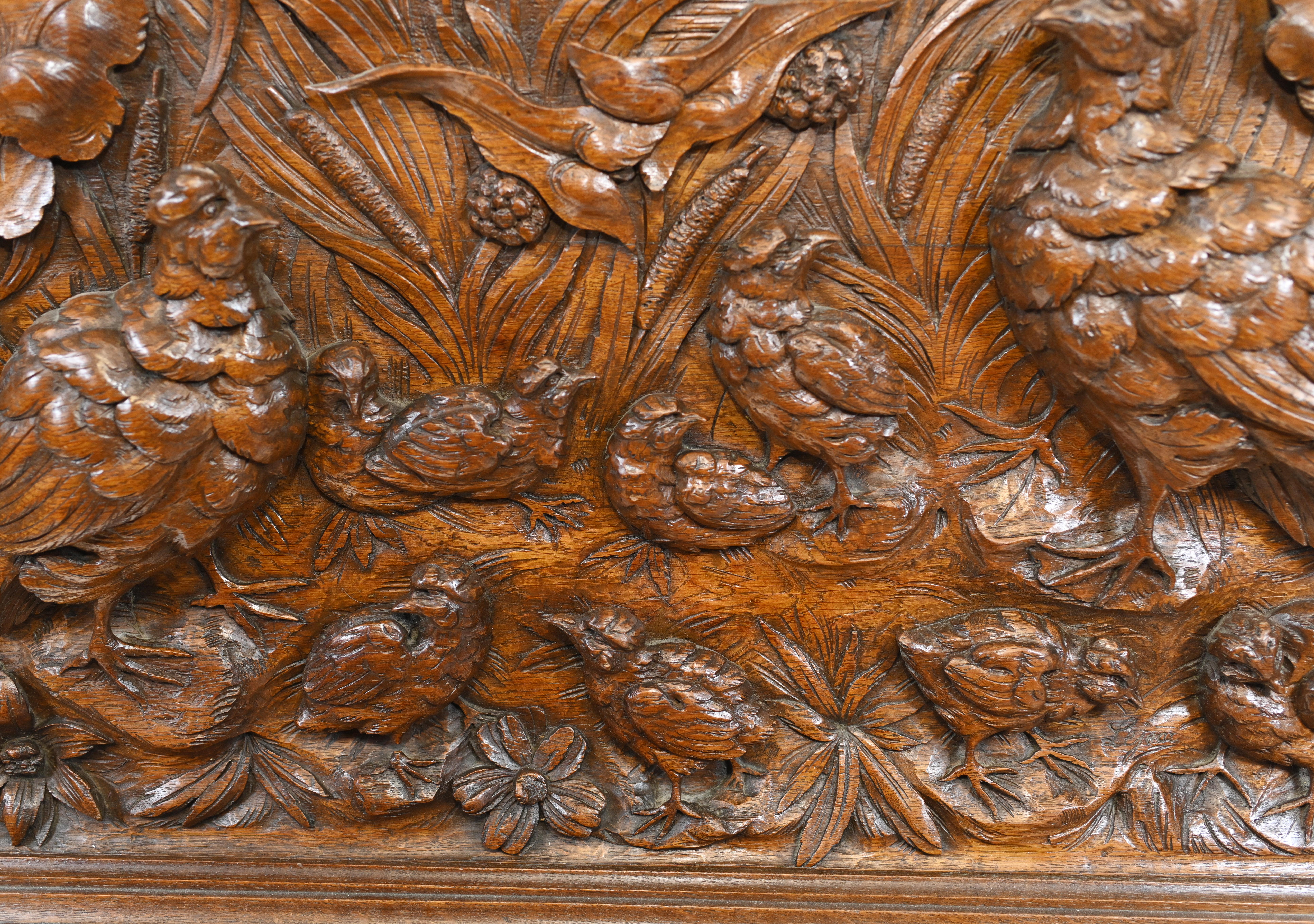 Black Forest Wall Hanging Carved Walnut Decoration 1840 For Sale 2