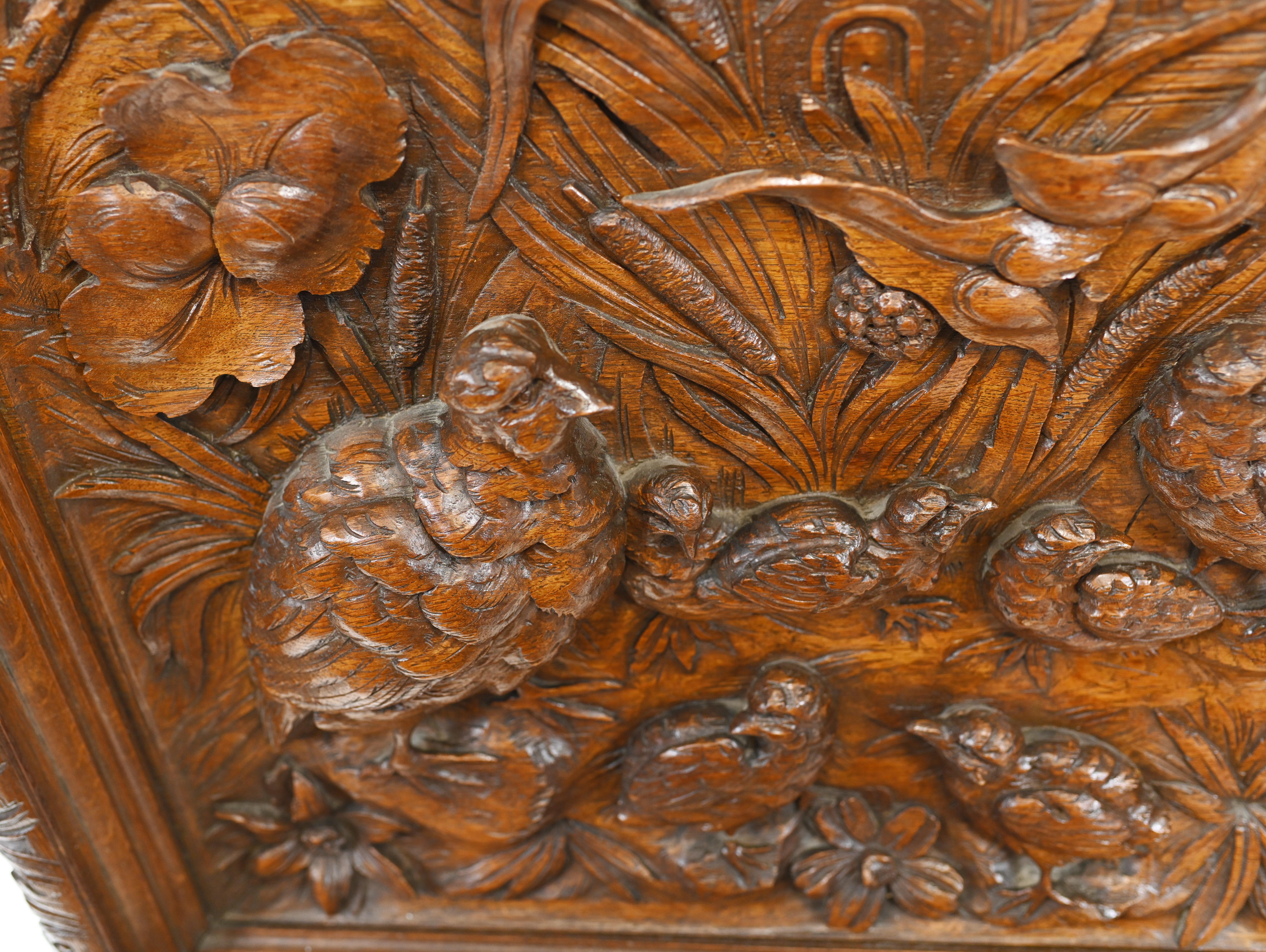 Black Forest Wall Hanging Carved Walnut Decoration 1840 For Sale 5