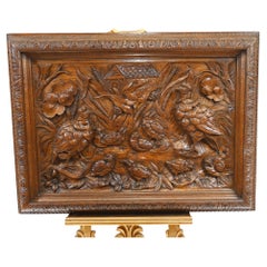 Black Forest Wall Hanging Carved Walnut Decoration 1840