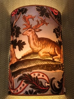 Black Forest Wall Light Shade Wallpaper with Hunting Scene Sofina Kitzbuehel