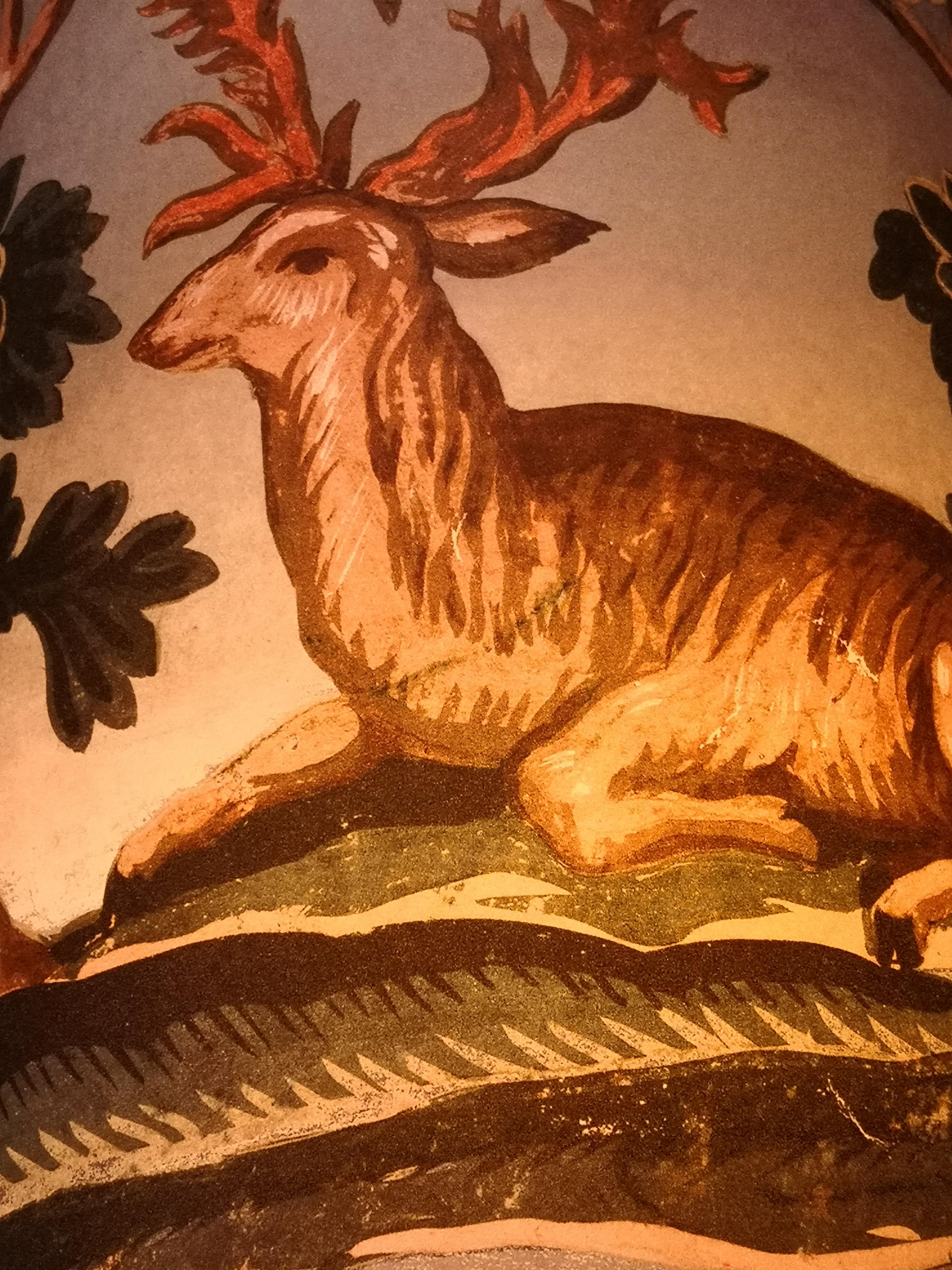 Fait main Applique murale à abat-jour en papier peint de la Forêt-Noire avec scène de chasse Sofina Kitzbuehel en vente