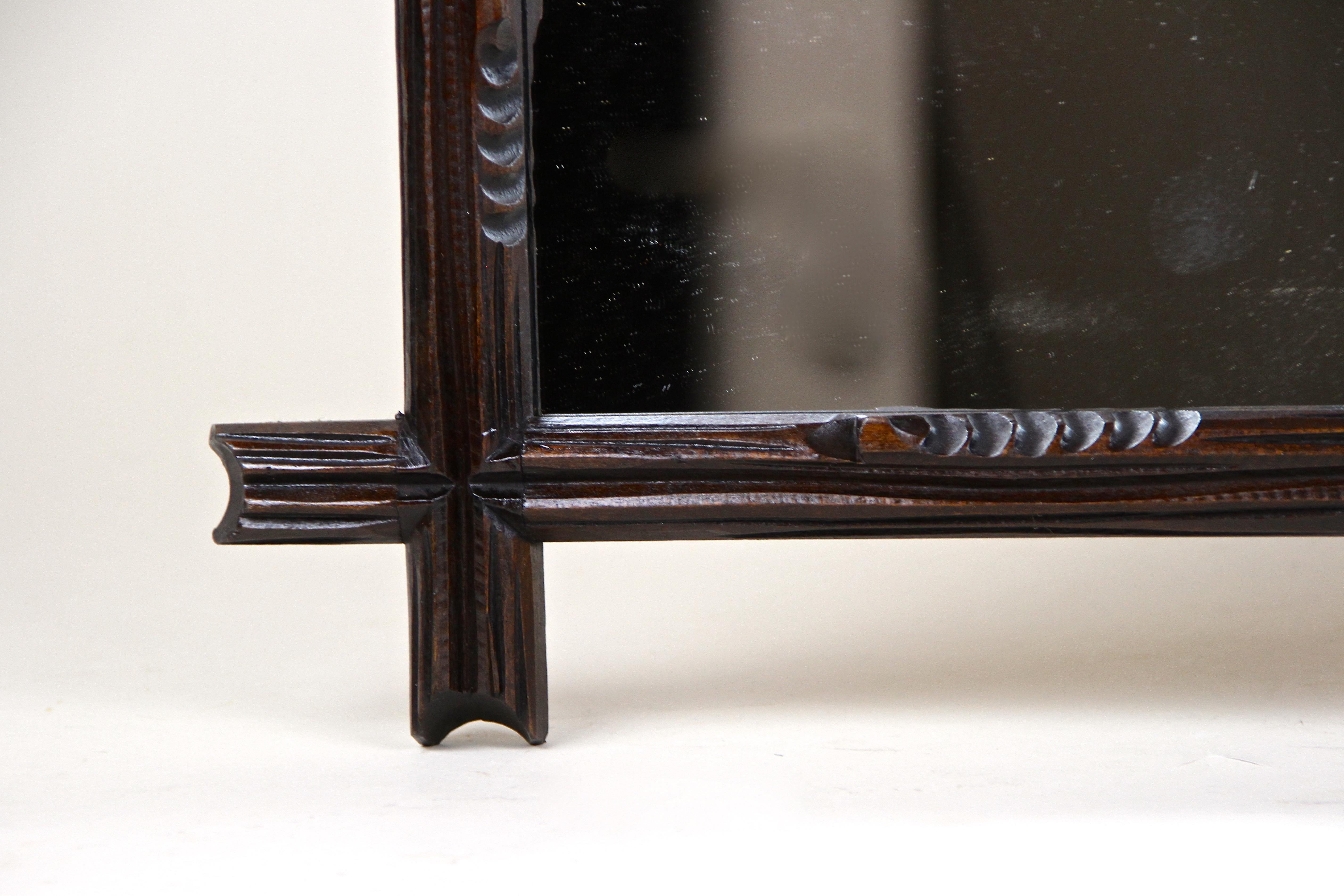 Black Forest Wall Mirror Basswood Hand Carved, Austria, circa 1890 For Sale 2