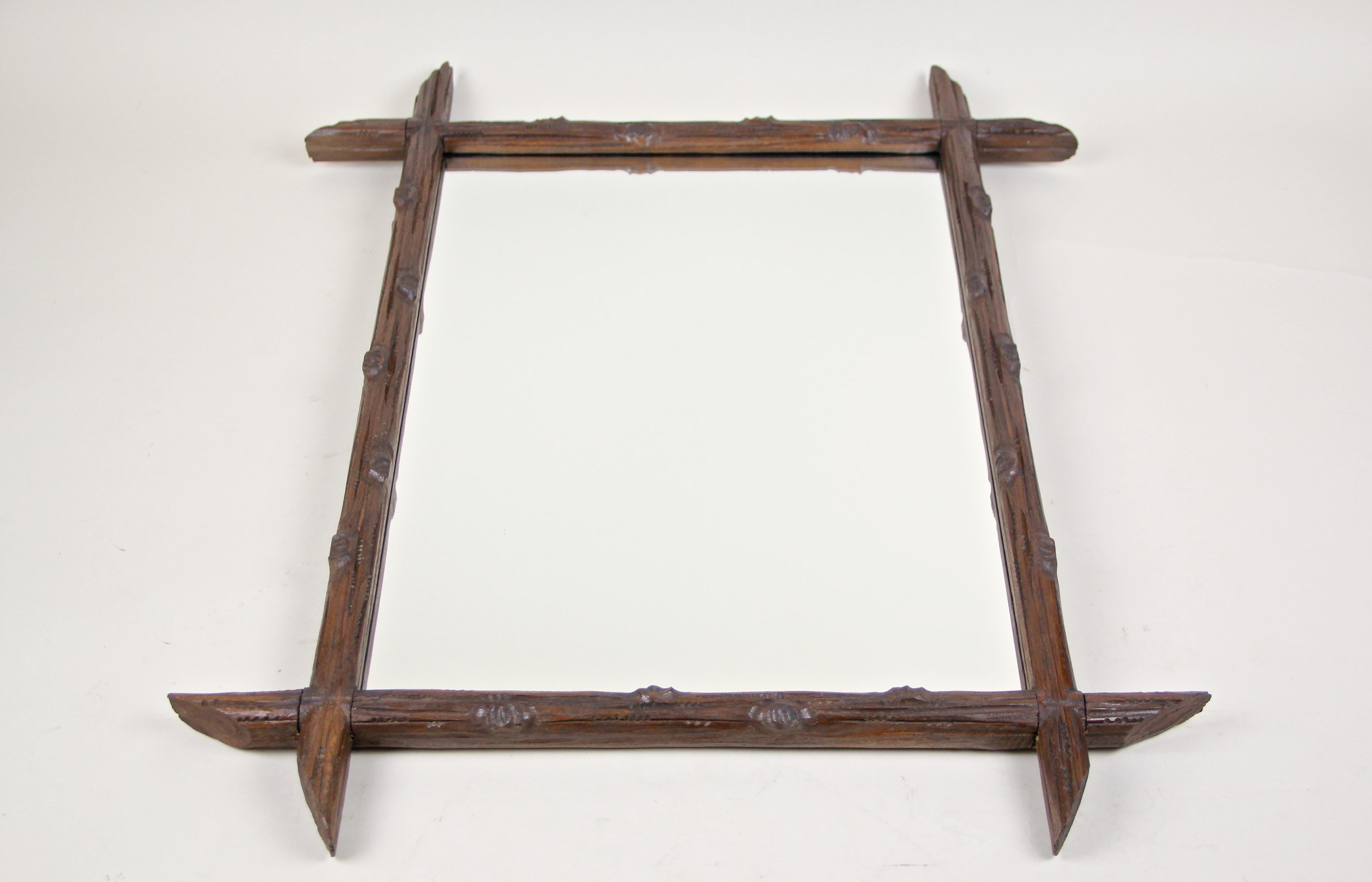Black Forest Wall Mirror Hand Carved, Austria, circa 1880 For Sale 4