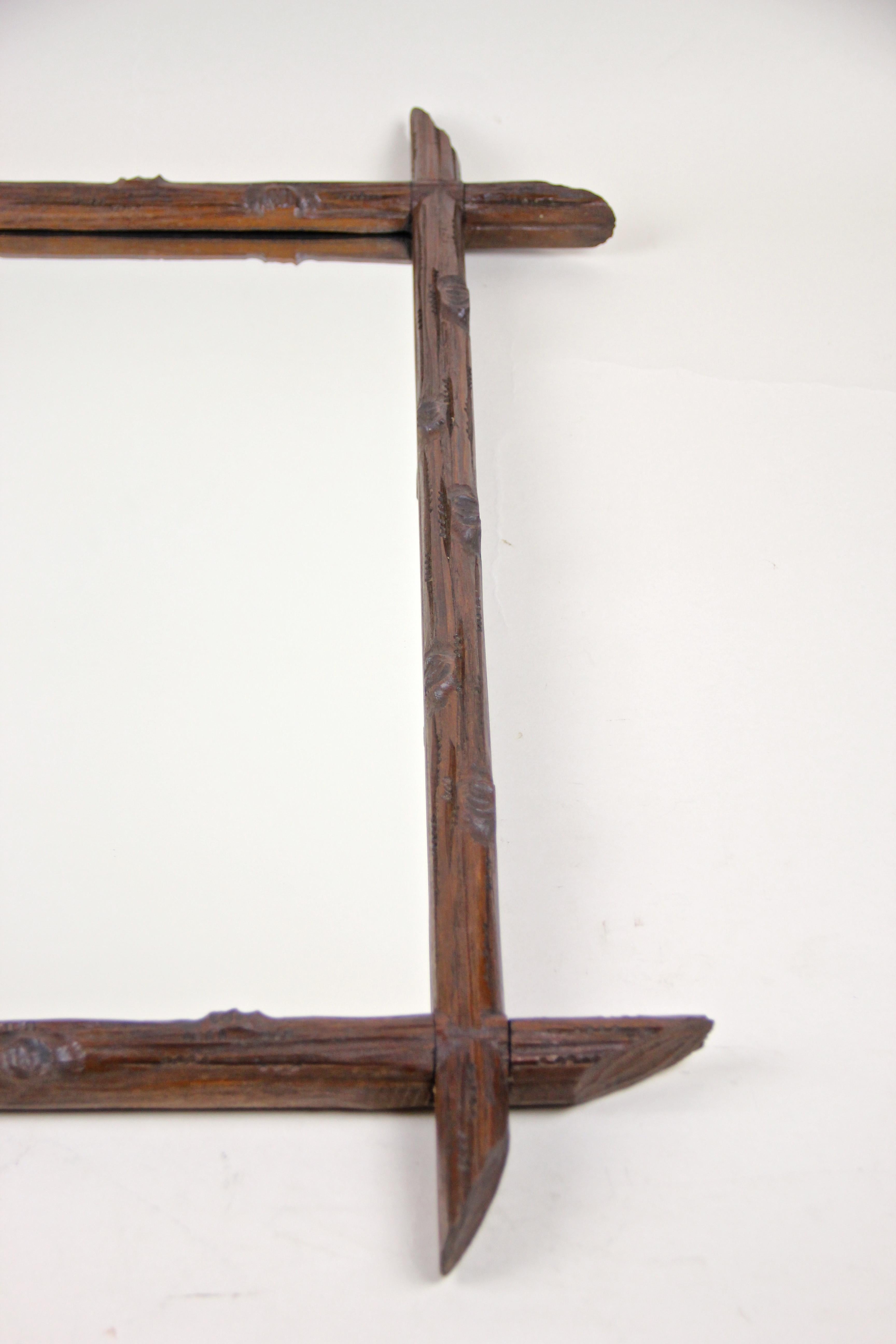 Black Forest Wall Mirror Hand Carved, Austria, circa 1880 5